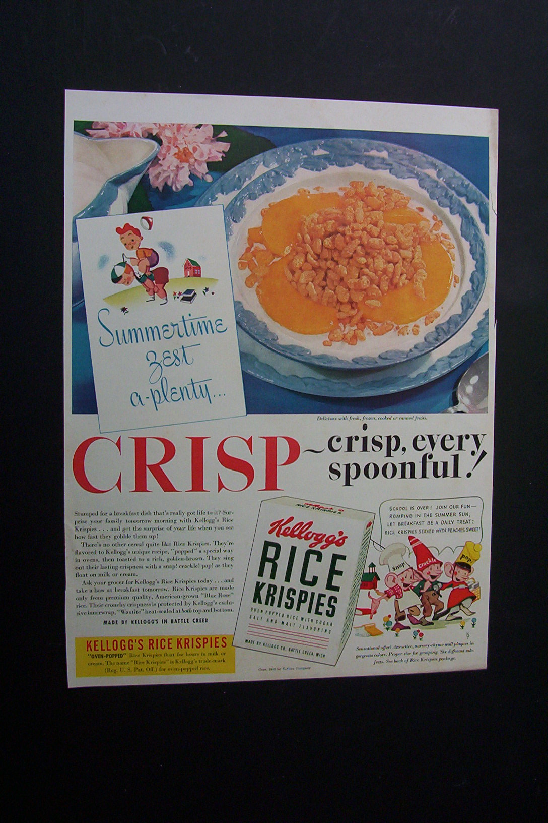1940 Dual Ad: 1847 Rogers Bros  &  Rice Krispies