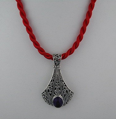 Amethyst and Sterling Silver Pendant