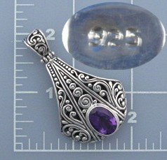 Amethyst and Sterling Silver Pendant