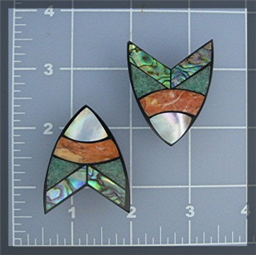 Earrings Mother Pearl Sponge Coral Abalone Clips