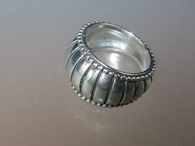 Sterling Silver Ribbed Dome Ring