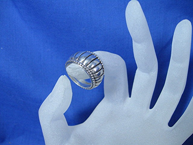 Sterling Silver Ribbed Dome Ring