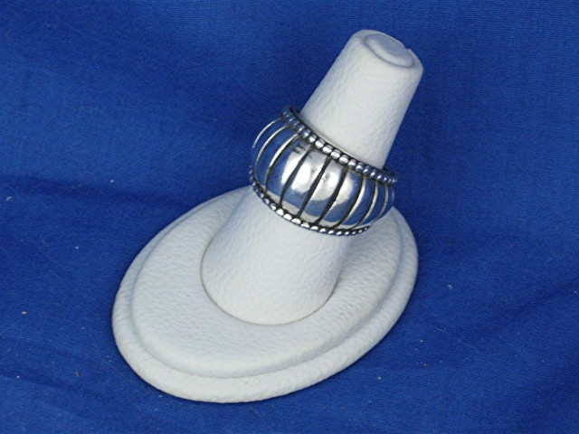 Sterling Silver Ribbed Dome Ring