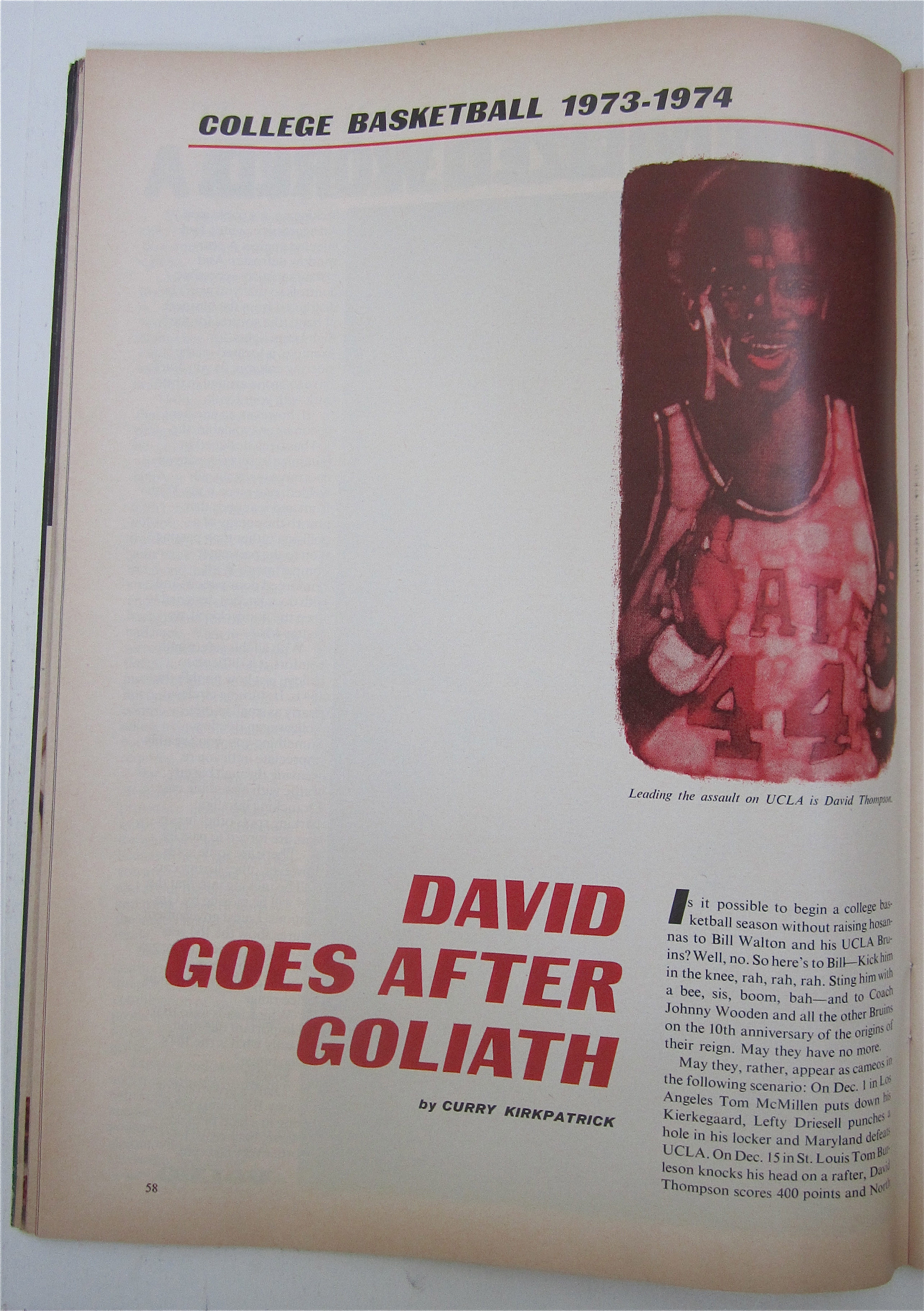 Sports Illustrated November 26, 1973 College Basketball