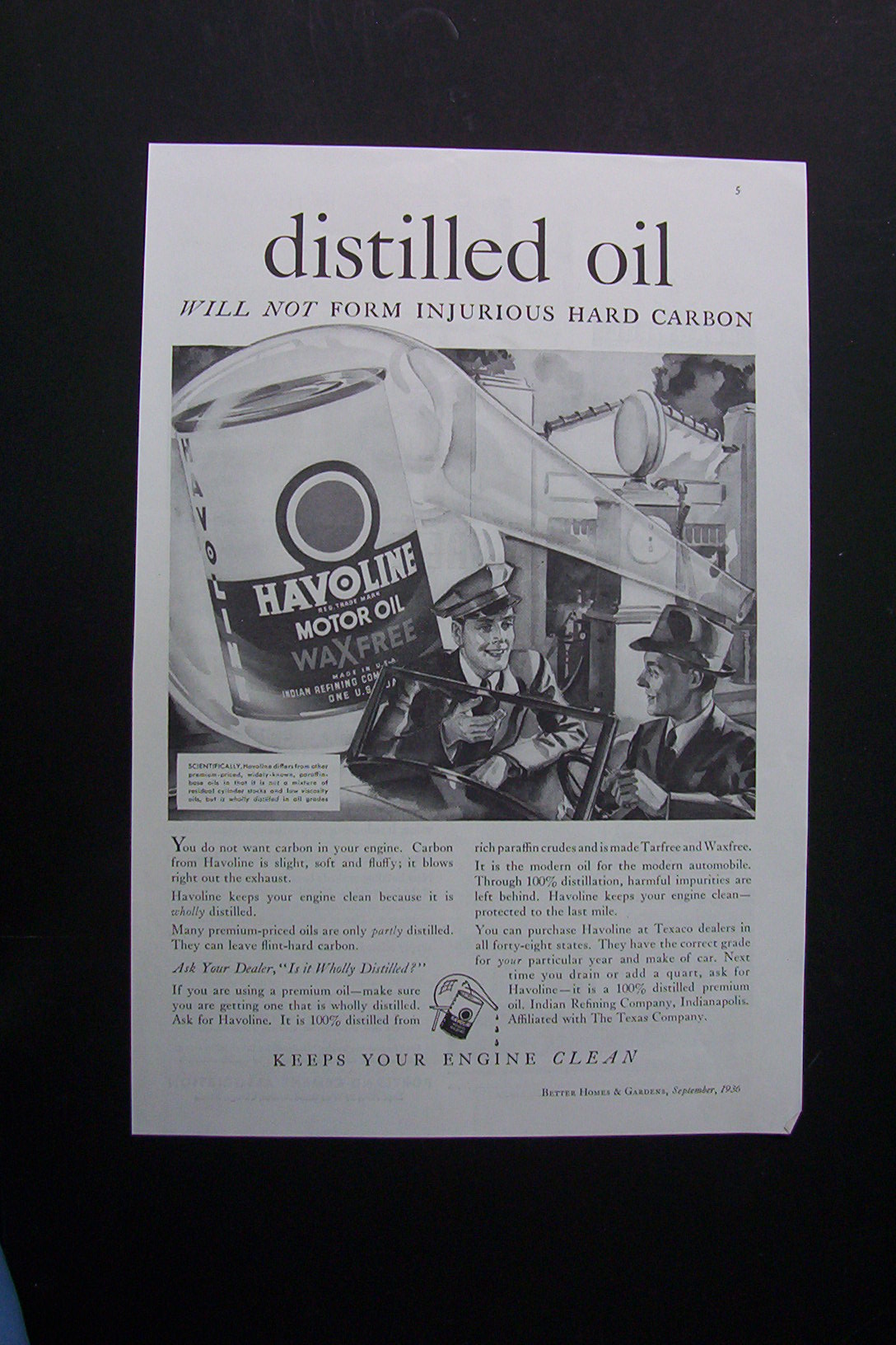 1936 Havoline Motor Oil with Service Man Talking To Man