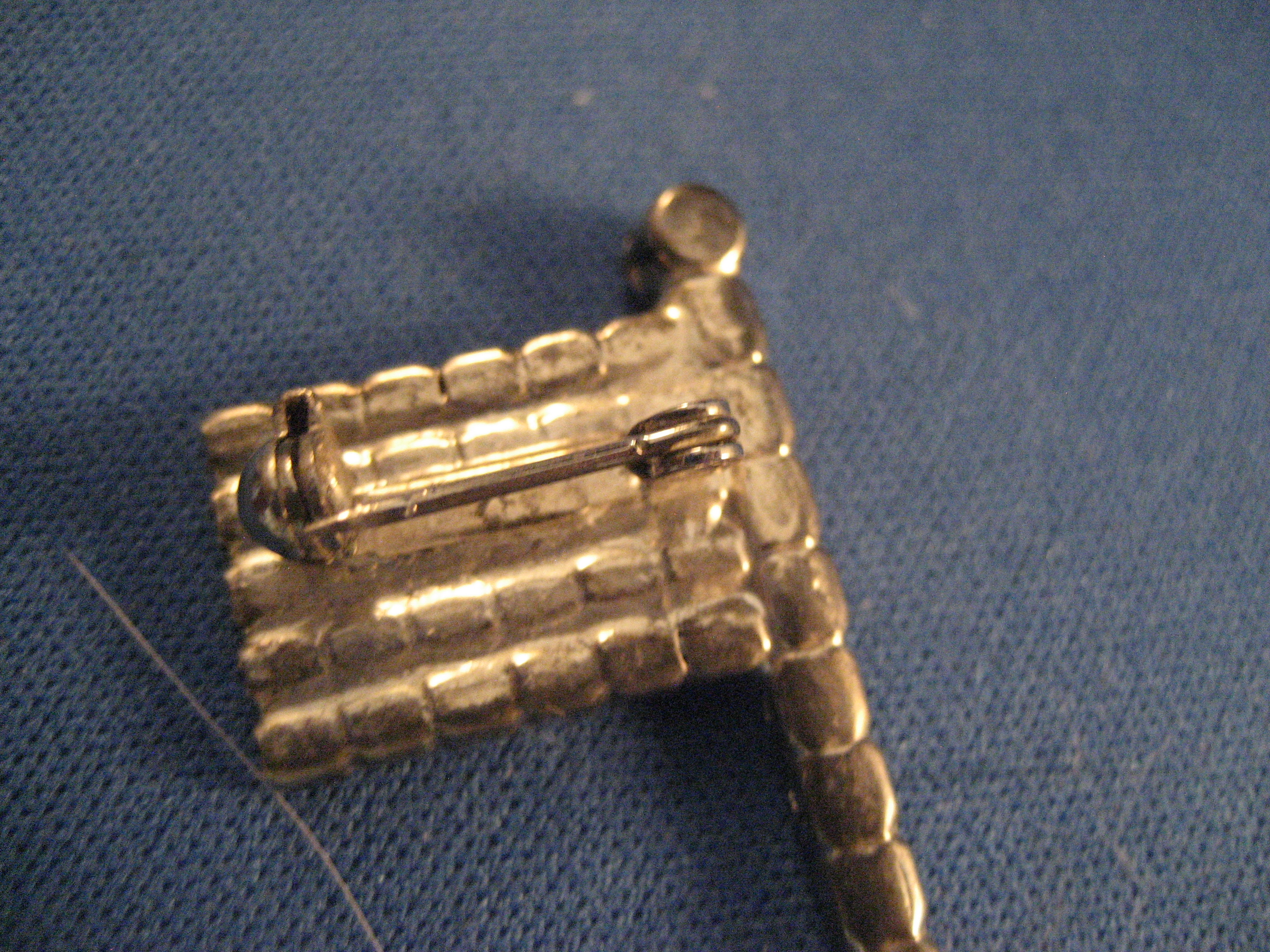 Rhinestone American Flag Brooch