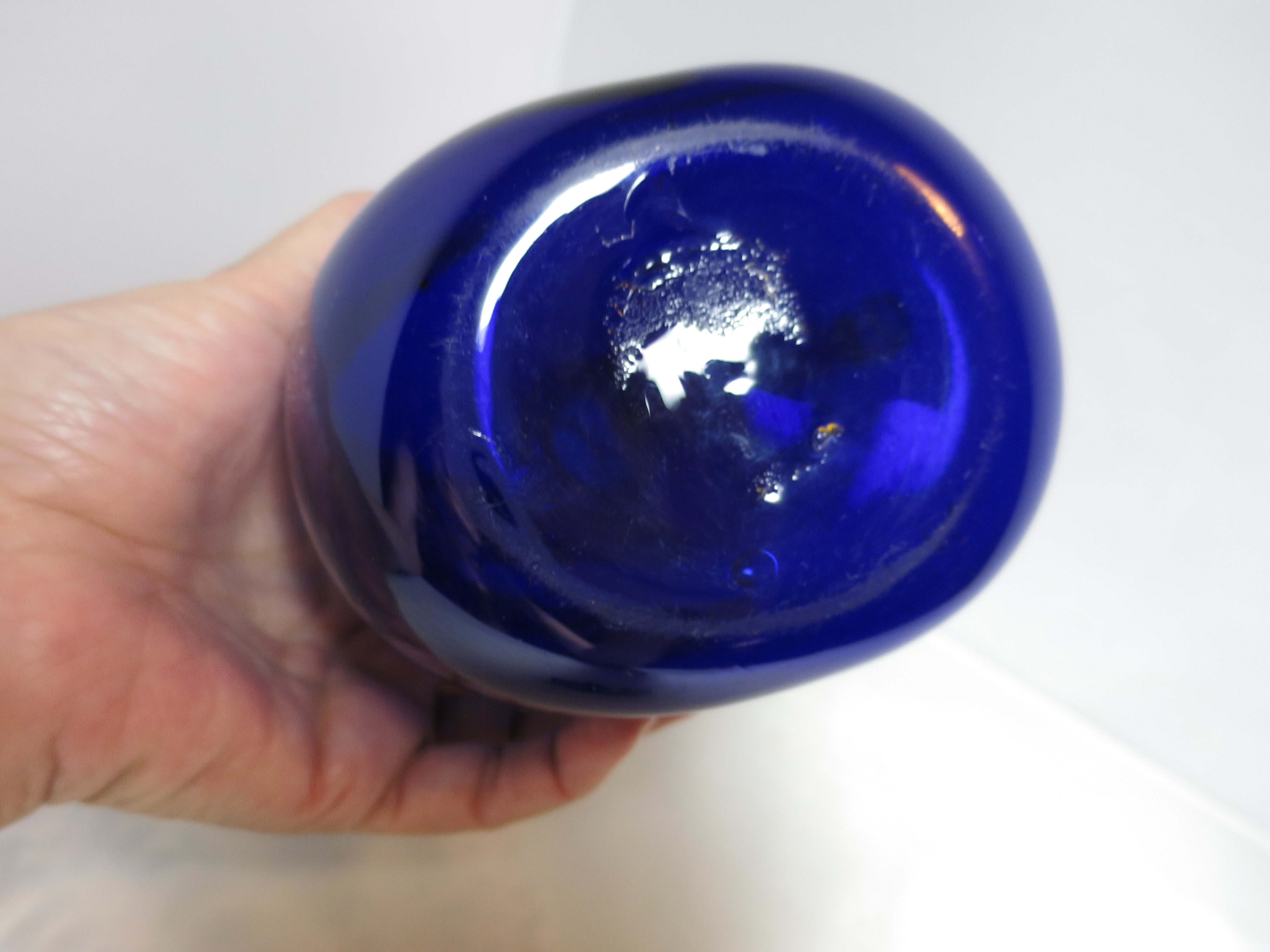 Blown Cobalt Blue Glass Decanter Bottle Flagdon  1830 to 1860
