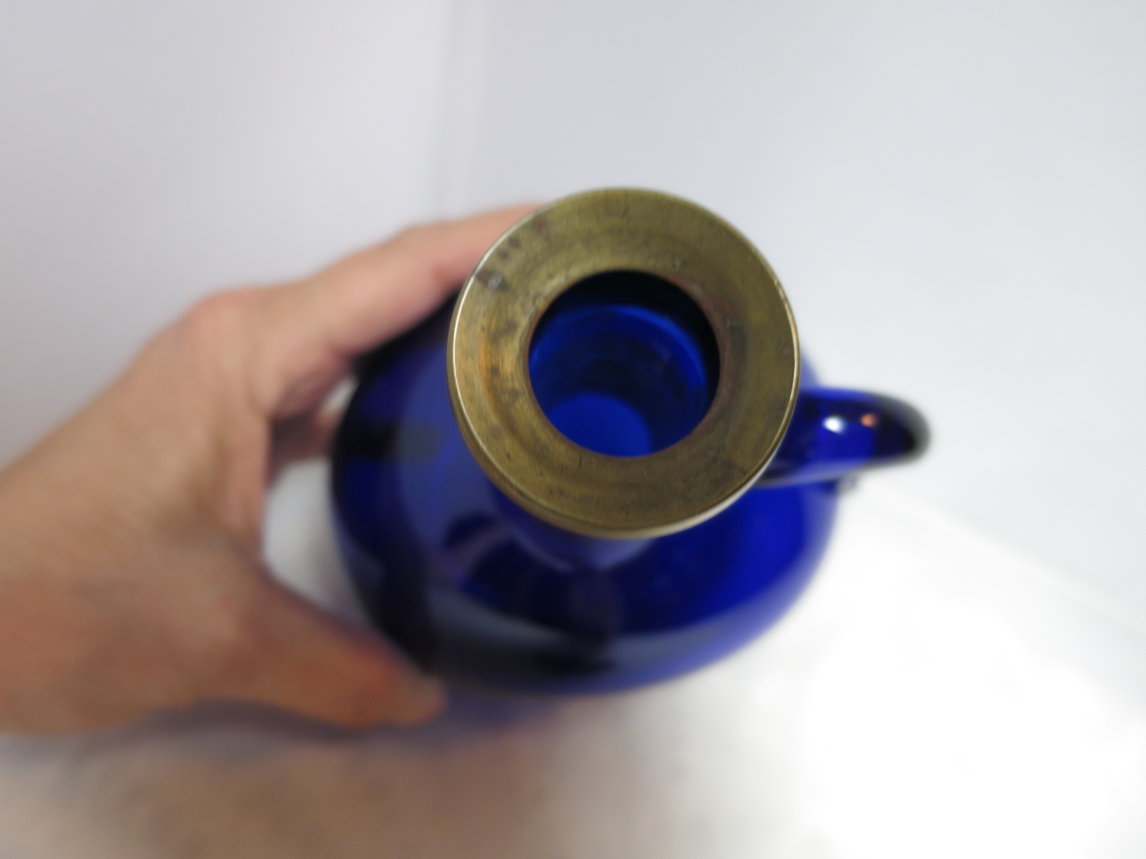 Blown Cobalt Blue Glass Decanter Bottle Flagdon  1830 to 1860