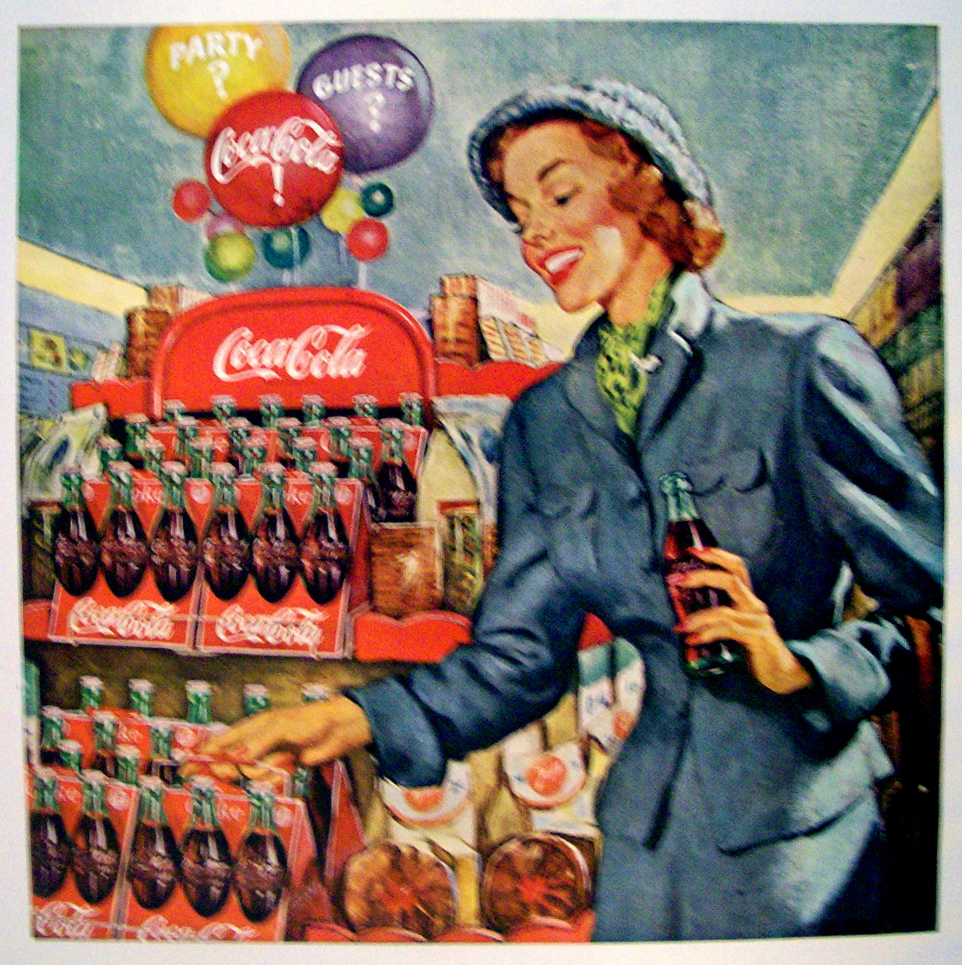 1949 Coca Cola (Coke) with Woman Grabbing a Six Pack