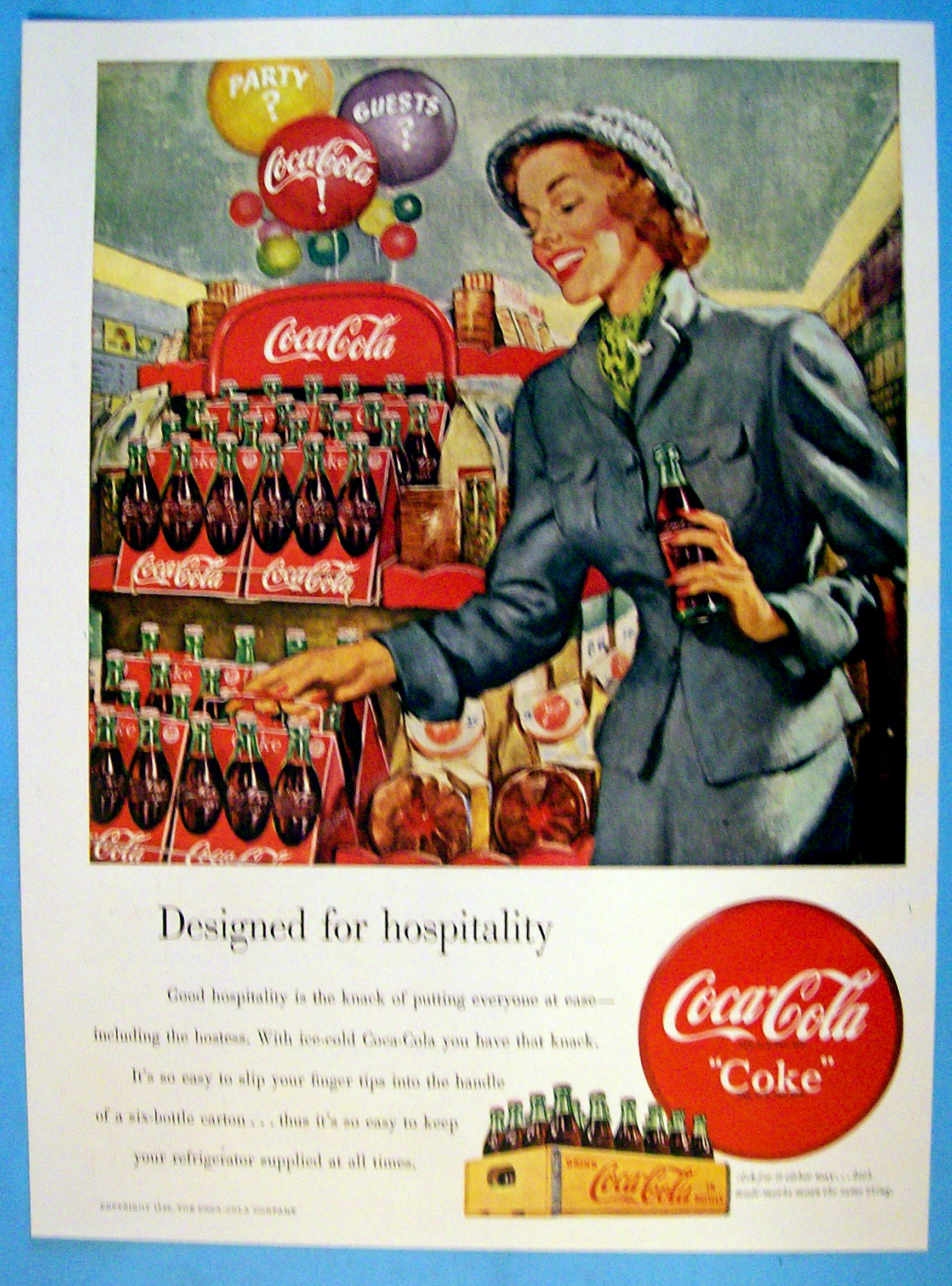 1949 Coca Cola (Coke) with Woman Grabbing a Six Pack