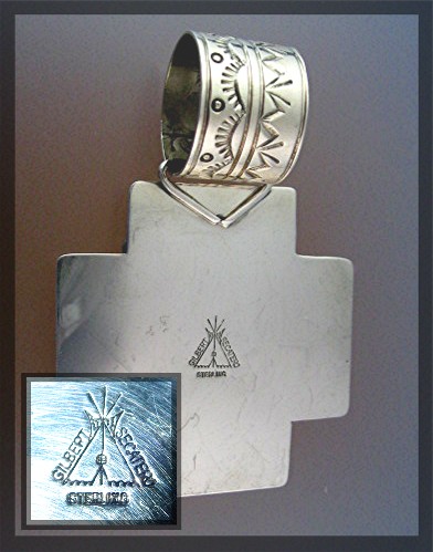 Native American  Sterling Silver Turquoise Pendant