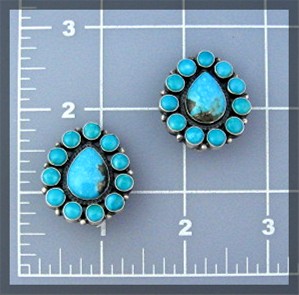 Navajo  Sterling Silver Sleeping Beauty  Turquoise Clip