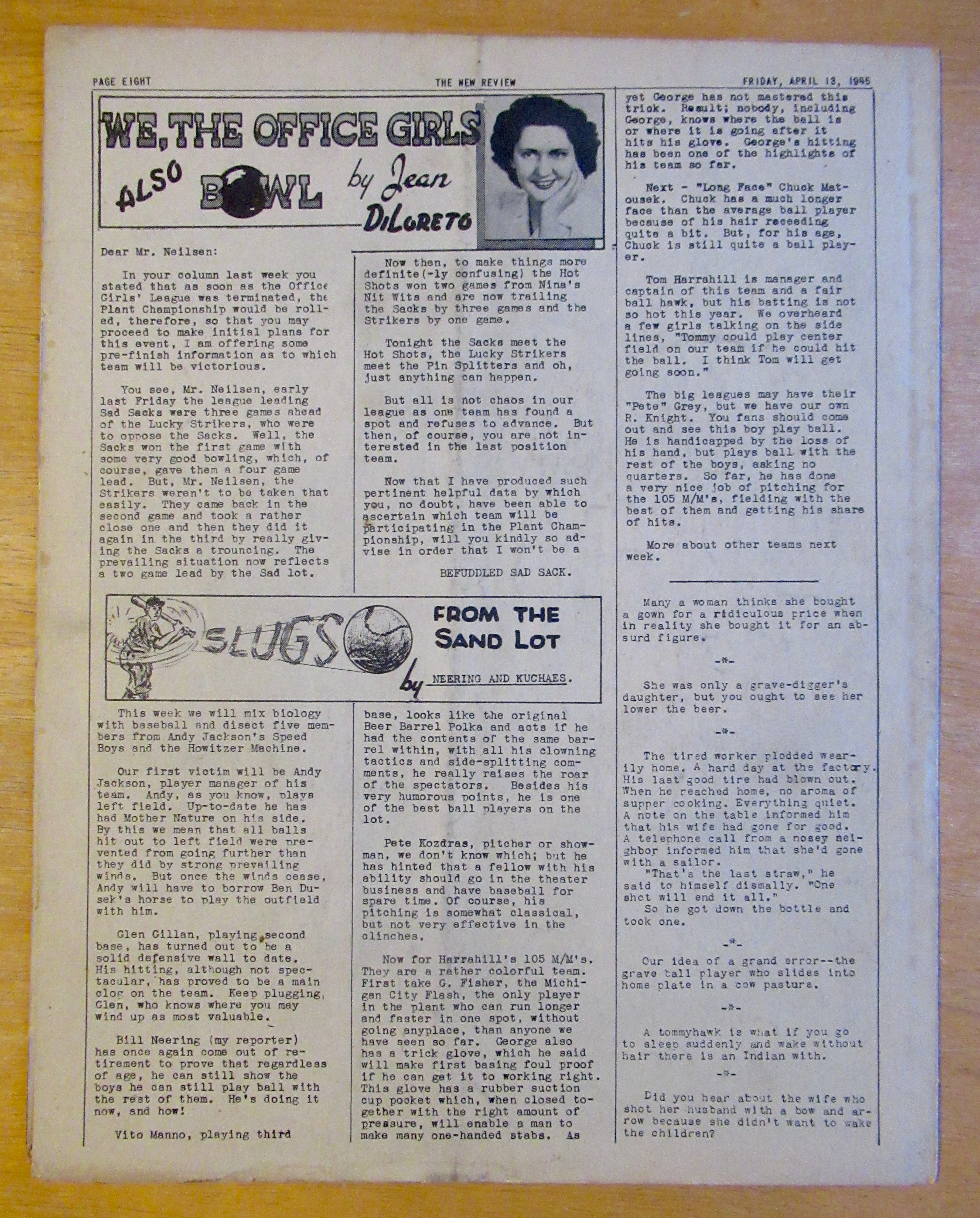 Original April 13, 1945 New Review Newsletter