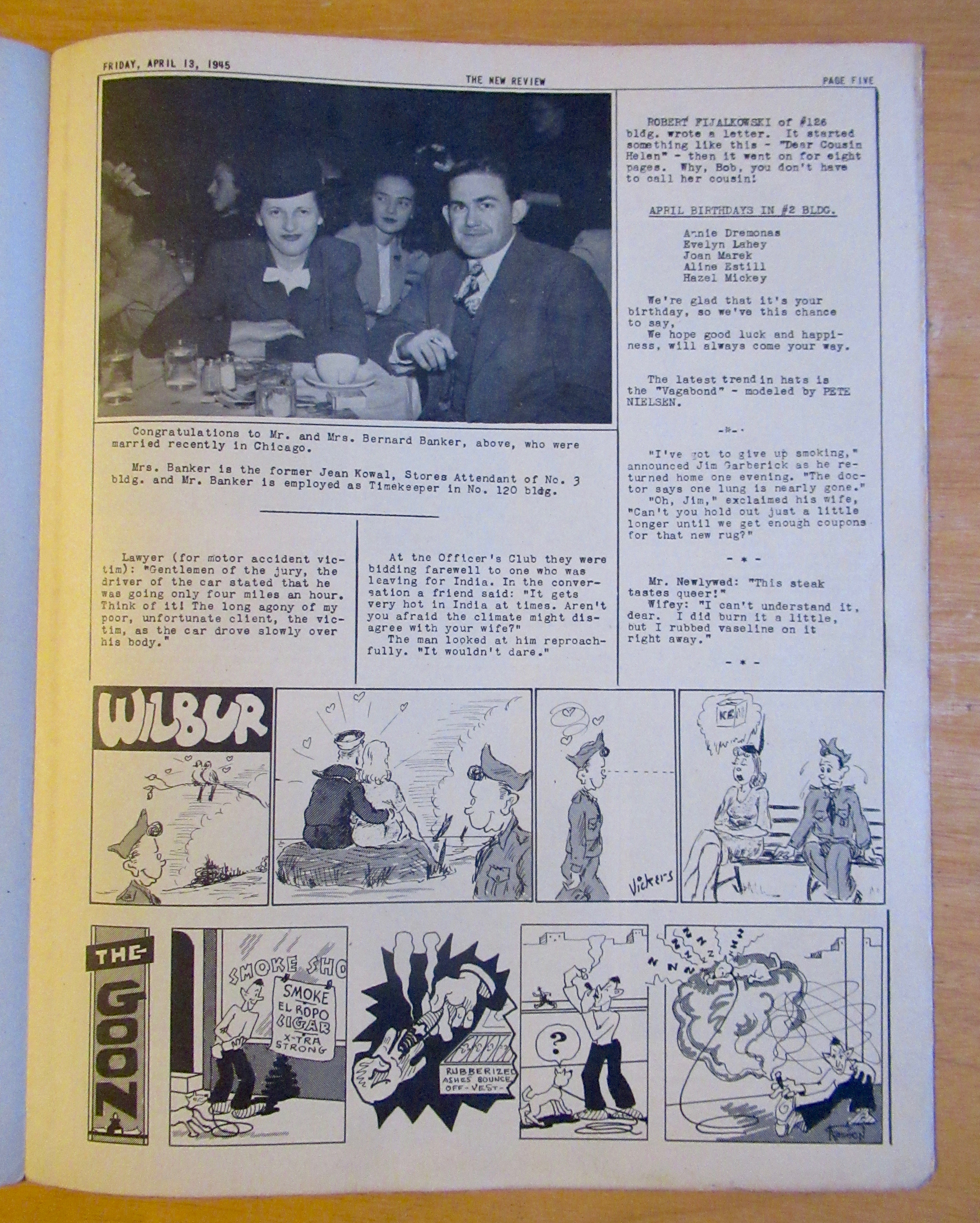 Original April 13, 1945 New Review Newsletter