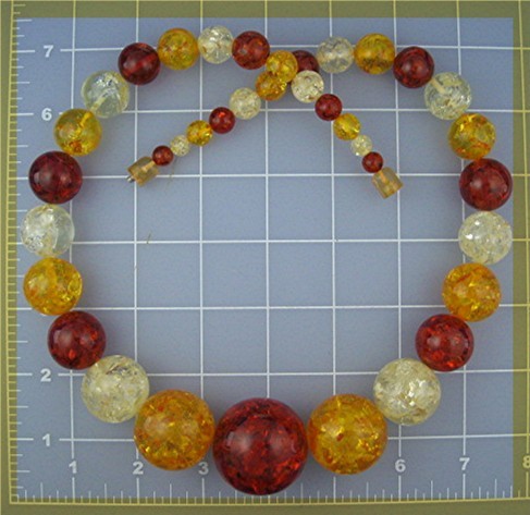 Necklace  Amber Gold Yellow Clear 24 Inches Graduated
