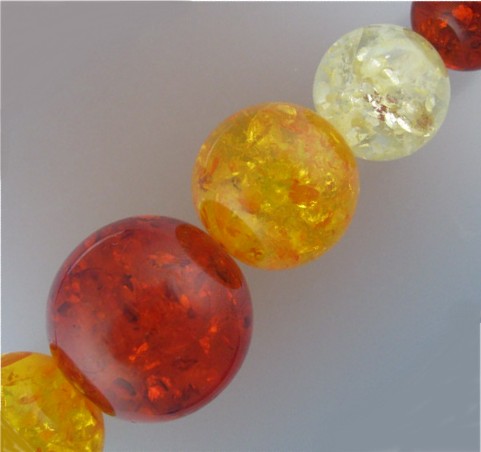 Necklace  Amber Gold Yellow Clear 24 Inches Graduated