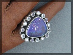 Turquoise Pearl Peridot Amethyst Sterling Silver Ring