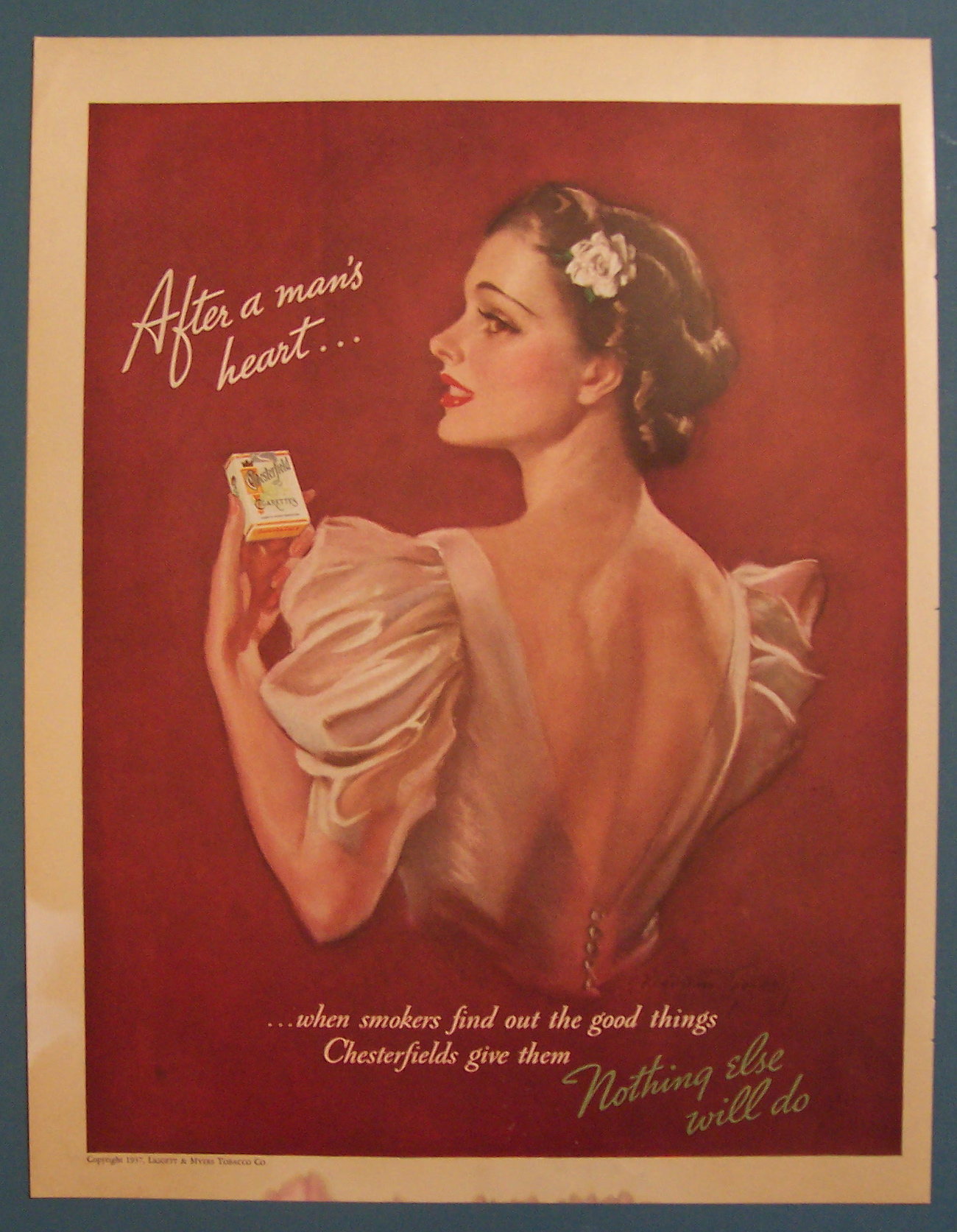 1937 Chesterfield Cigarettes with Lovely Woman