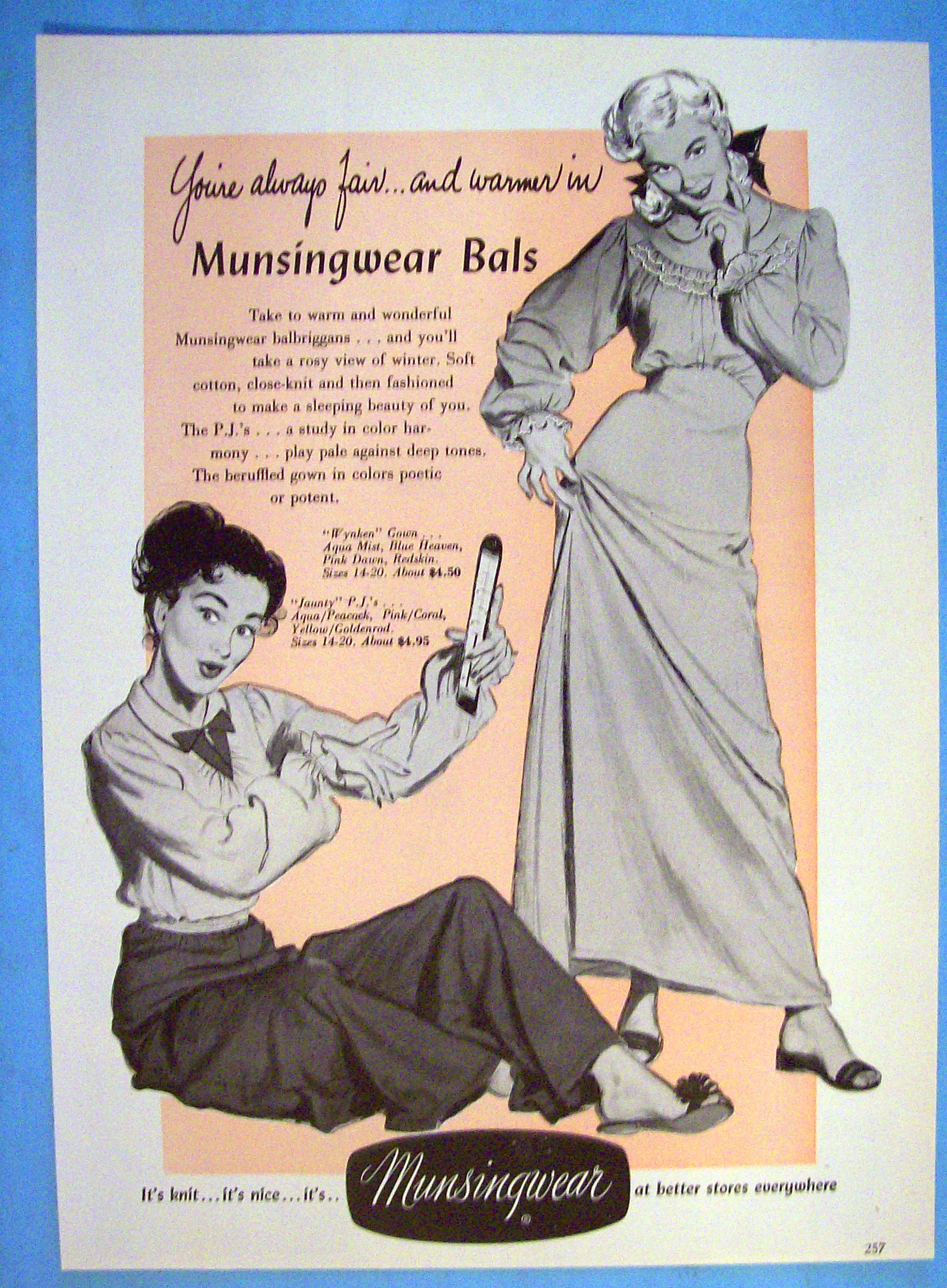 1951 Munsingwear Balbriggans with Two Women