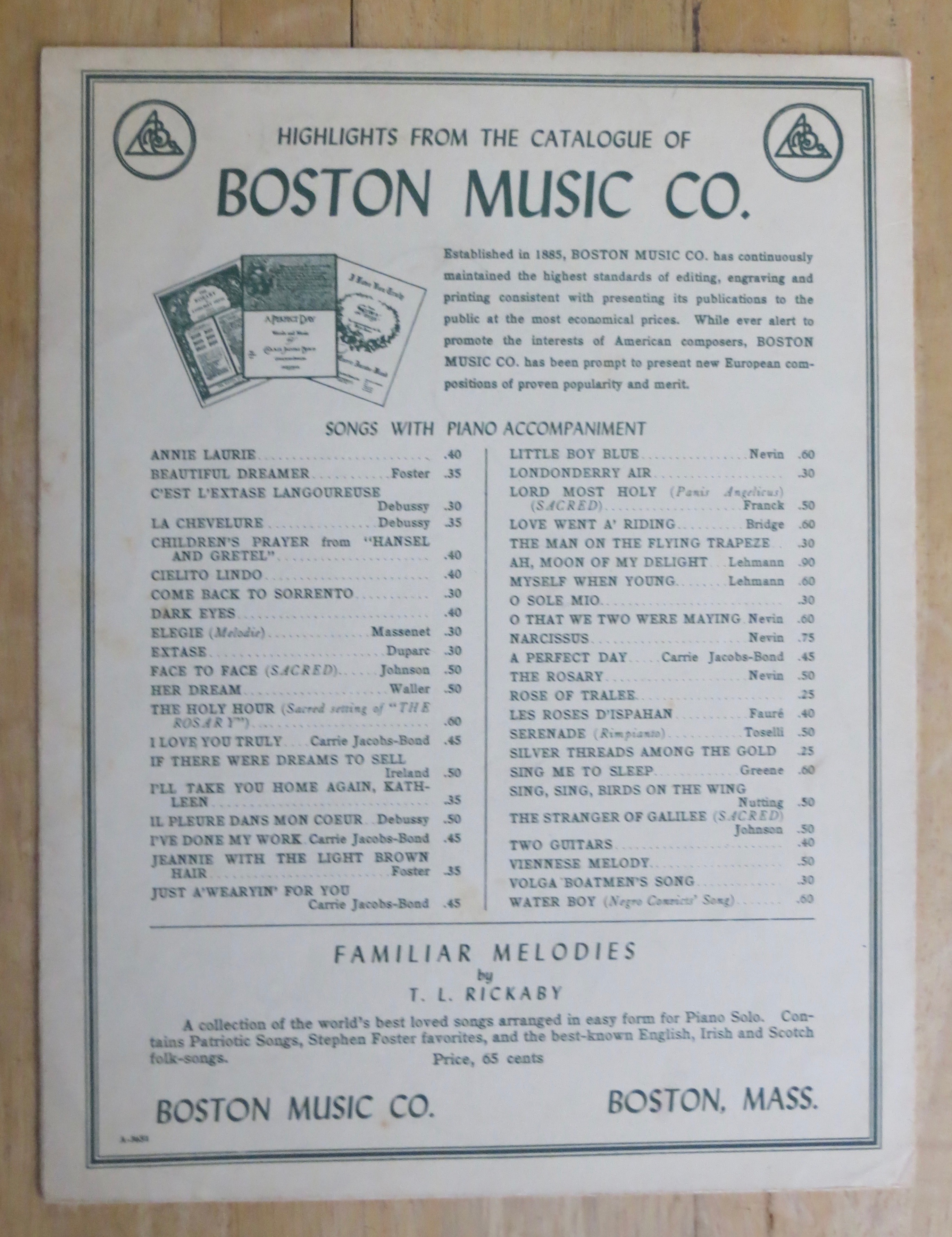 1922 Water Boy (A Negro Convict Song) Sheet Music