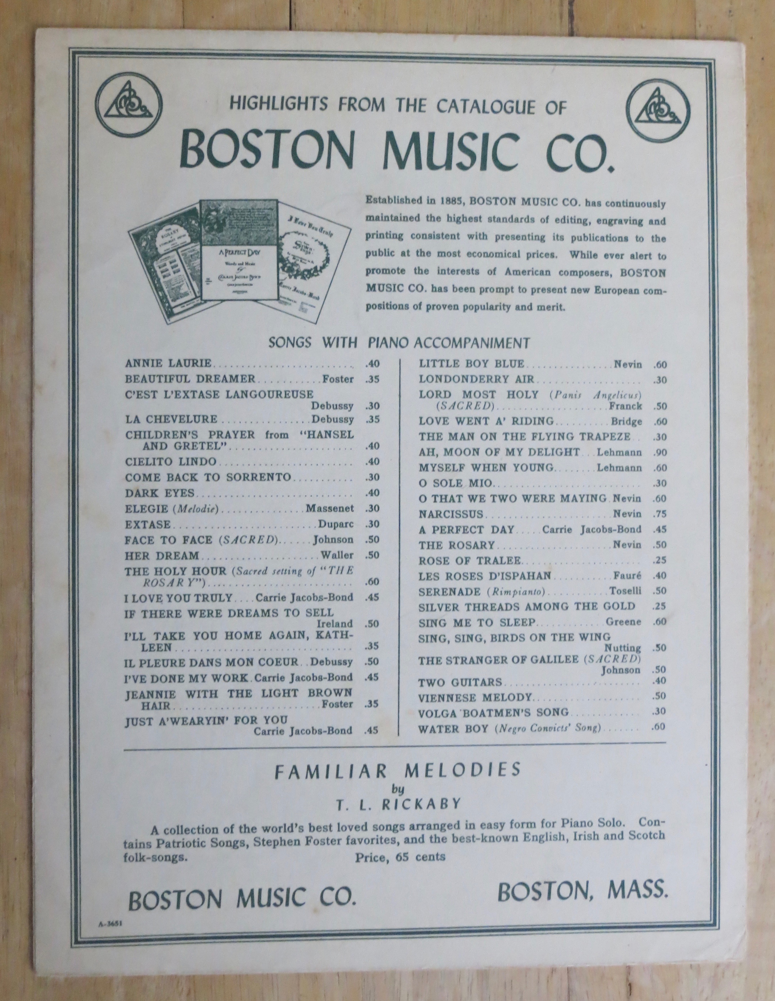 1922 Water Boy (A Negro Convict Song) Sheet Music