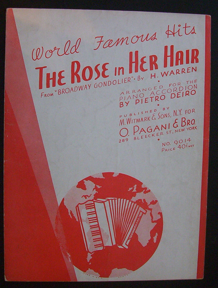 Sheet Music For 1935 The Rose In Her Hair