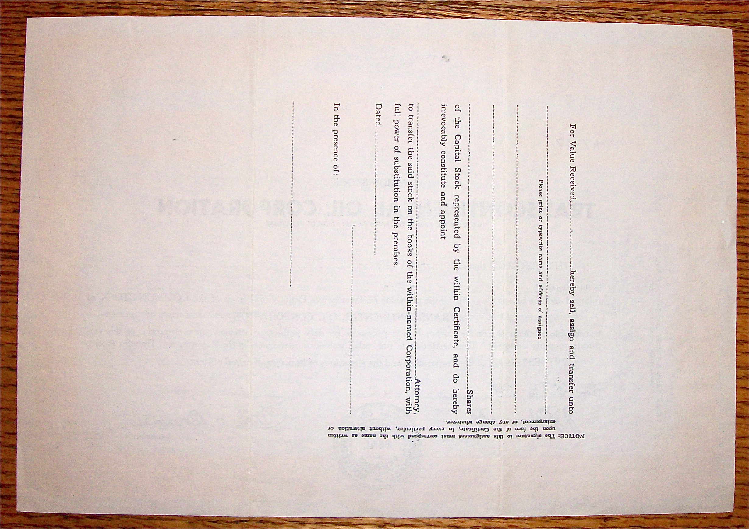 1955 Transcontinental Oil Corporation Stock Certificate
