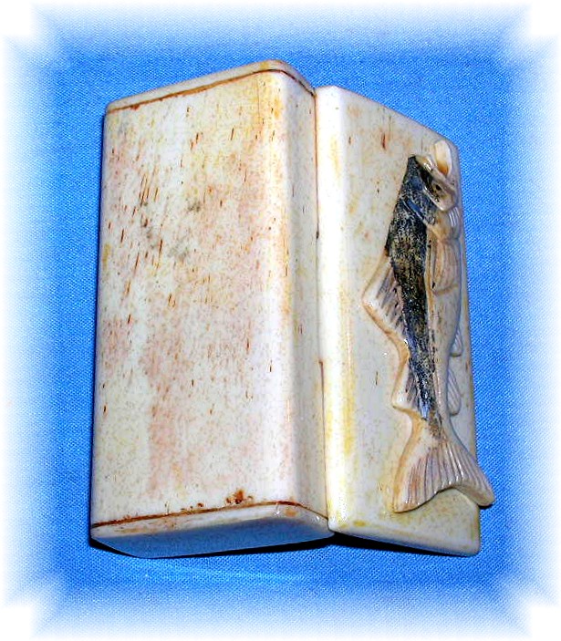 Bone Box Handcarved Fish On Top