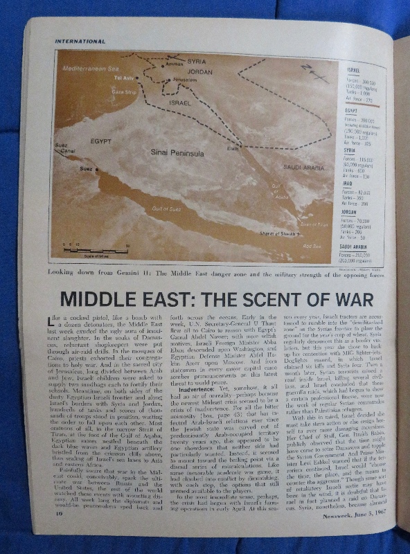 Newsweek Magazine June 5, 1967 The Arabs vs. Israel