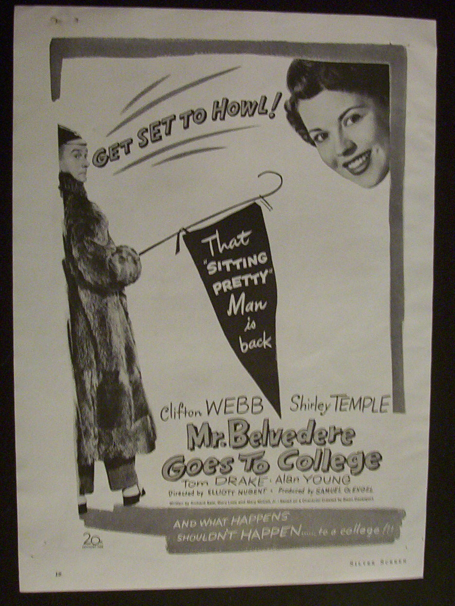 1949  Mr.  Belvedere Goes To College w/ Shirley Temple