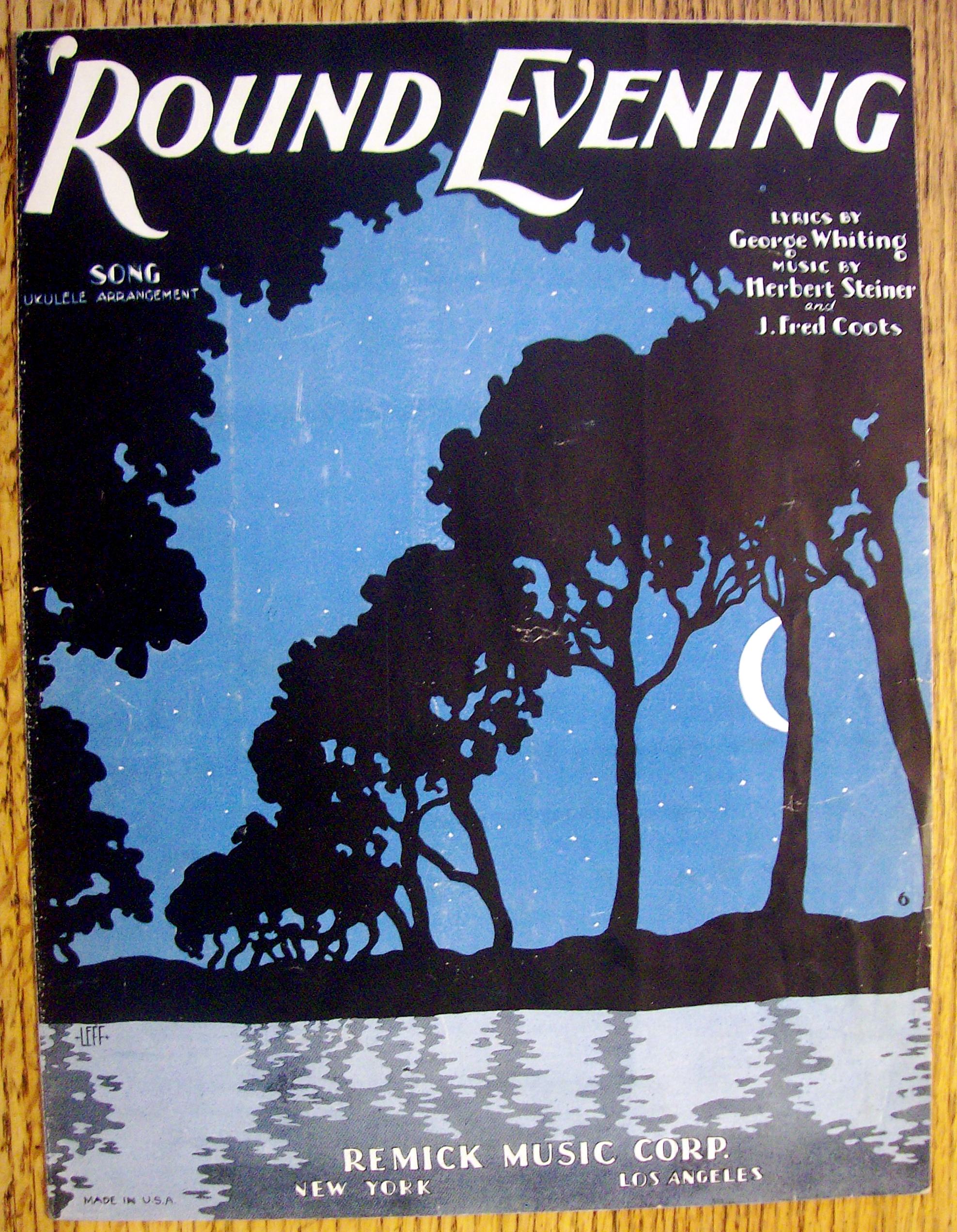 Sheet Music For 1928 Round Evening