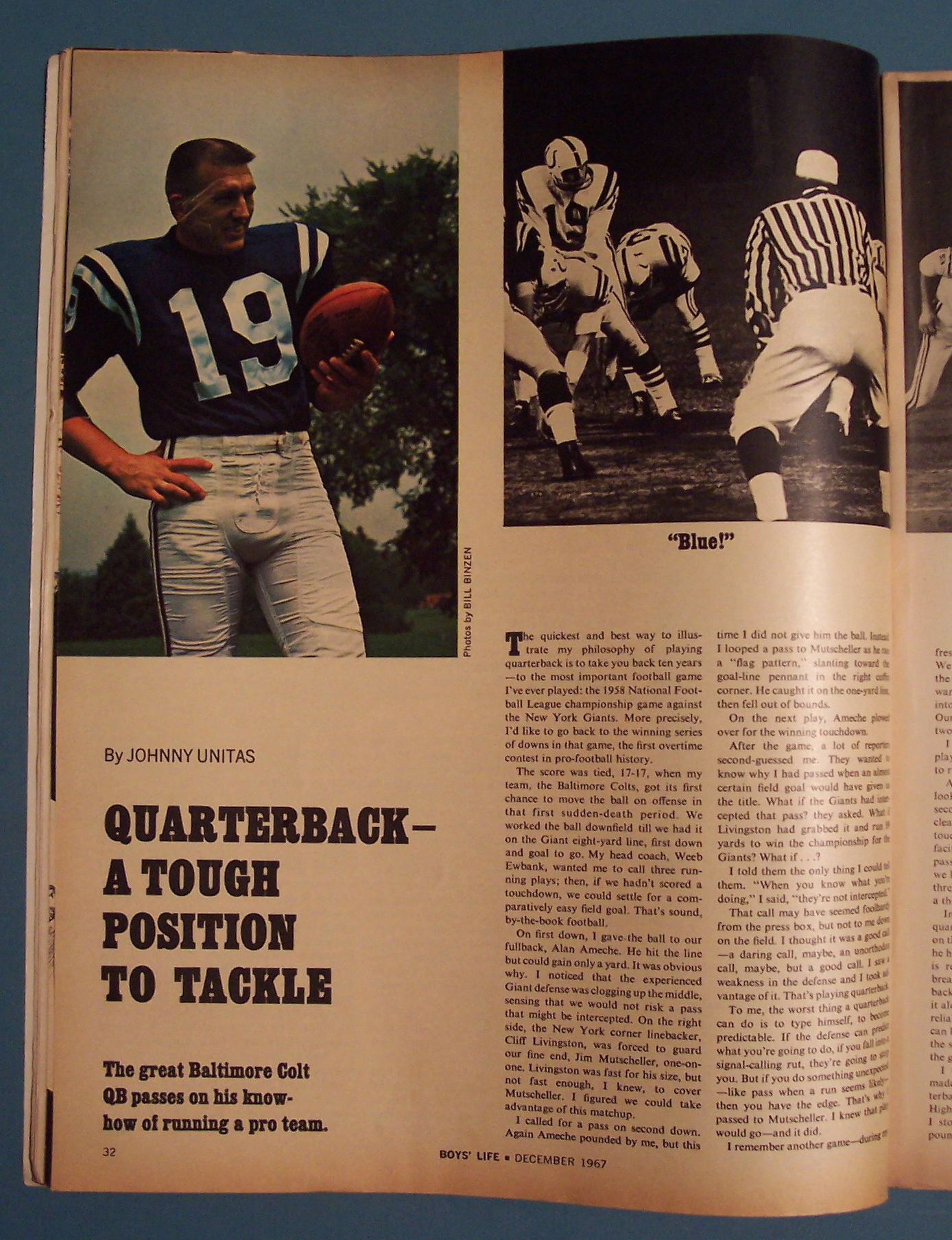 Boys Life Magazine-December 1967-Johnny Unitas