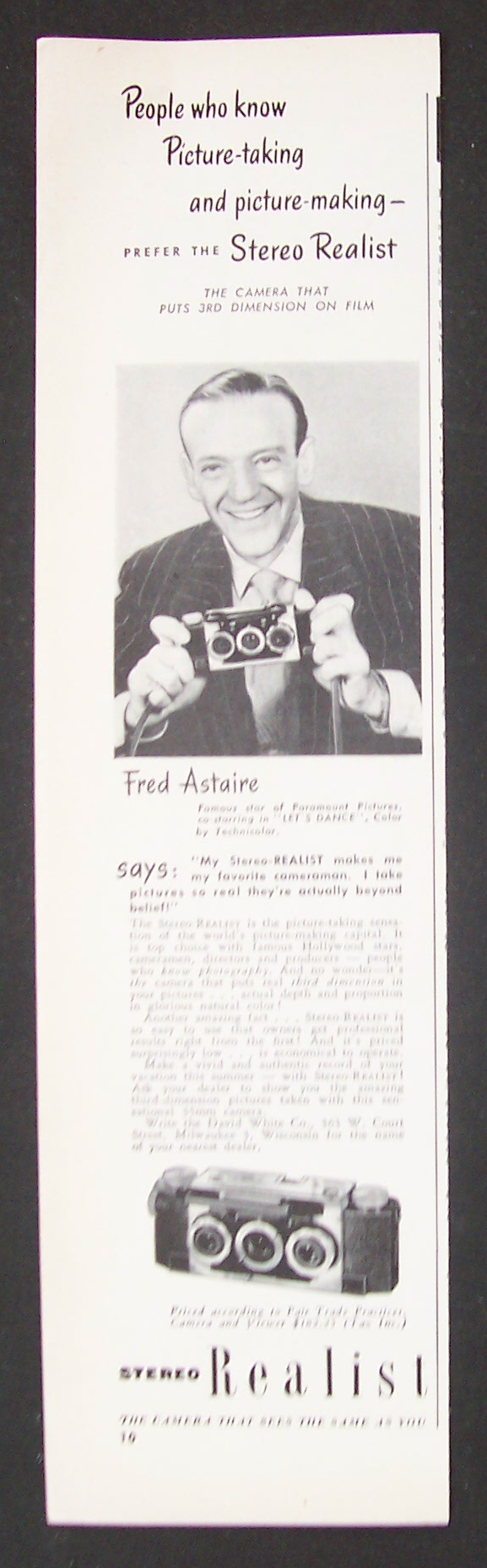 1950  Stereo  Realist  with  Fred  Astaire