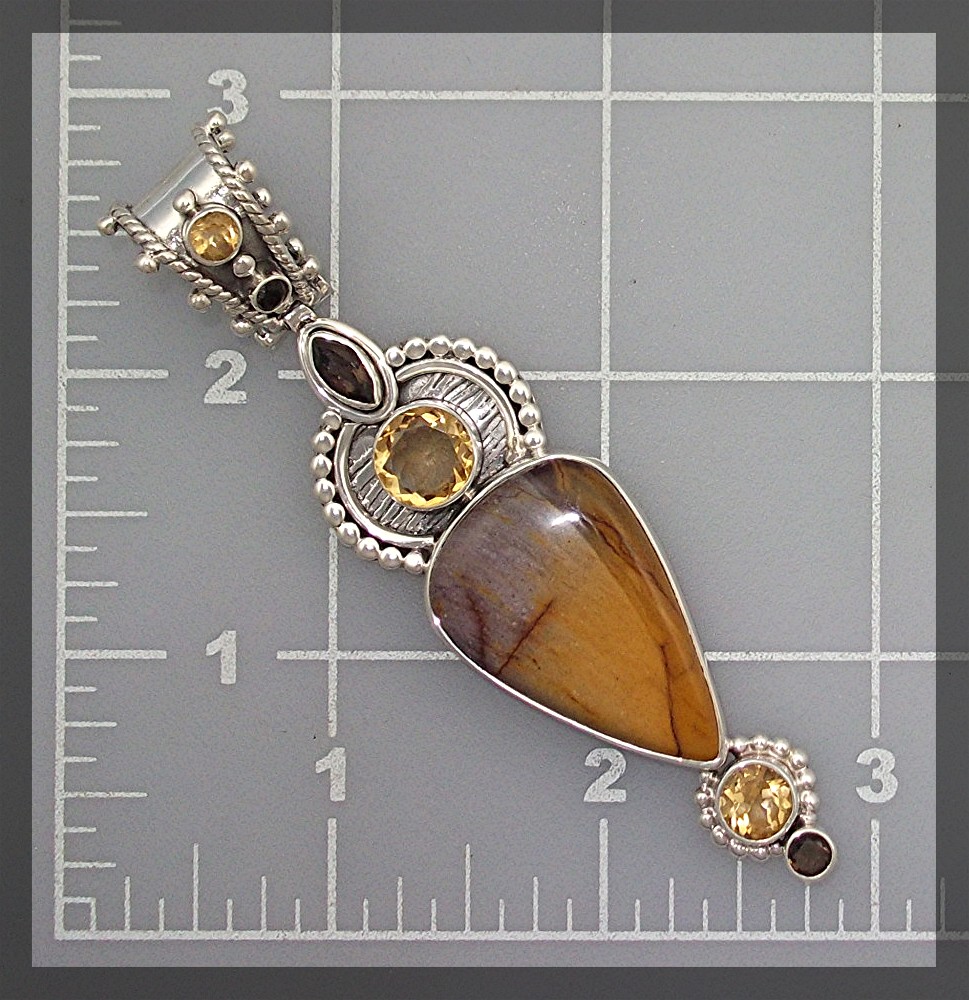 Pendant Citrine Mookeite Amethyst Sterling Silver