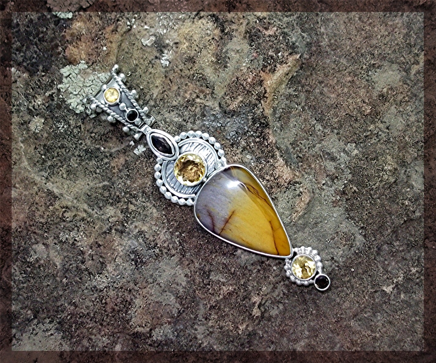Pendant Citrine Mookeite Amethyst Sterling Silver