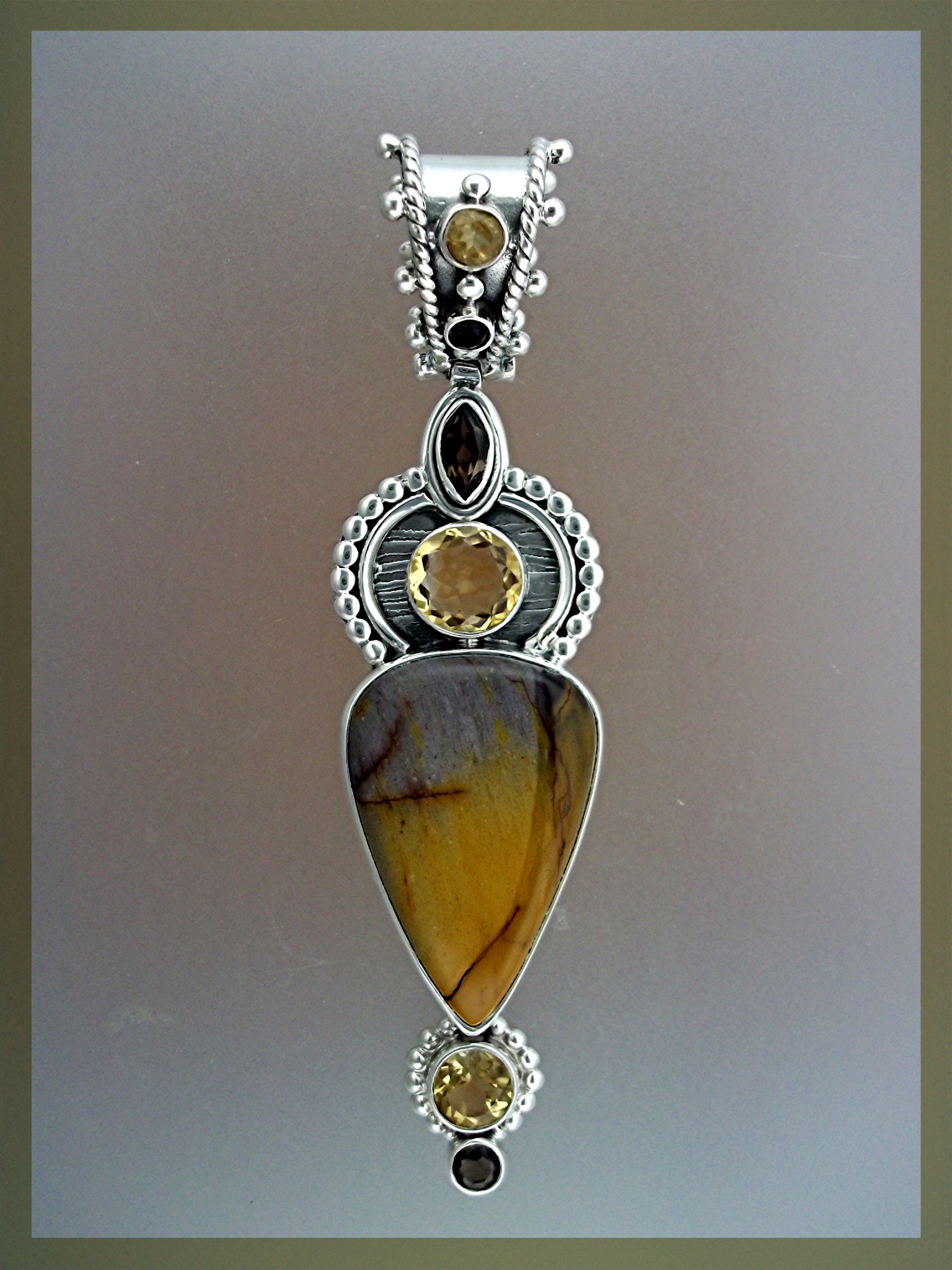 Pendant Citrine Mookeite Amethyst Sterling Silver