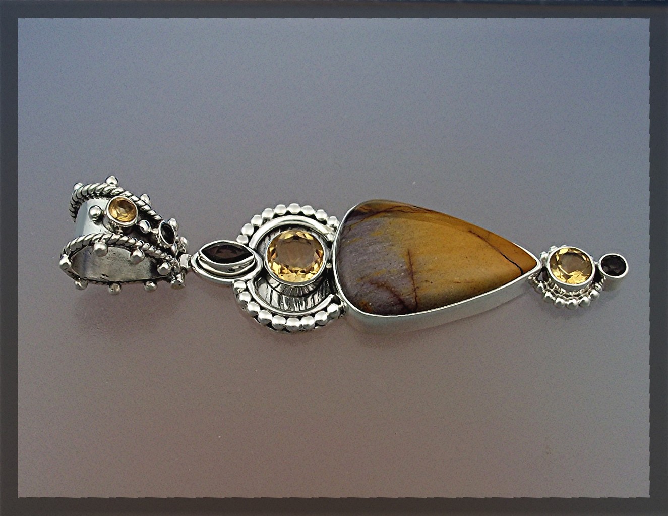 Pendant Citrine Mookeite Amethyst Sterling Silver