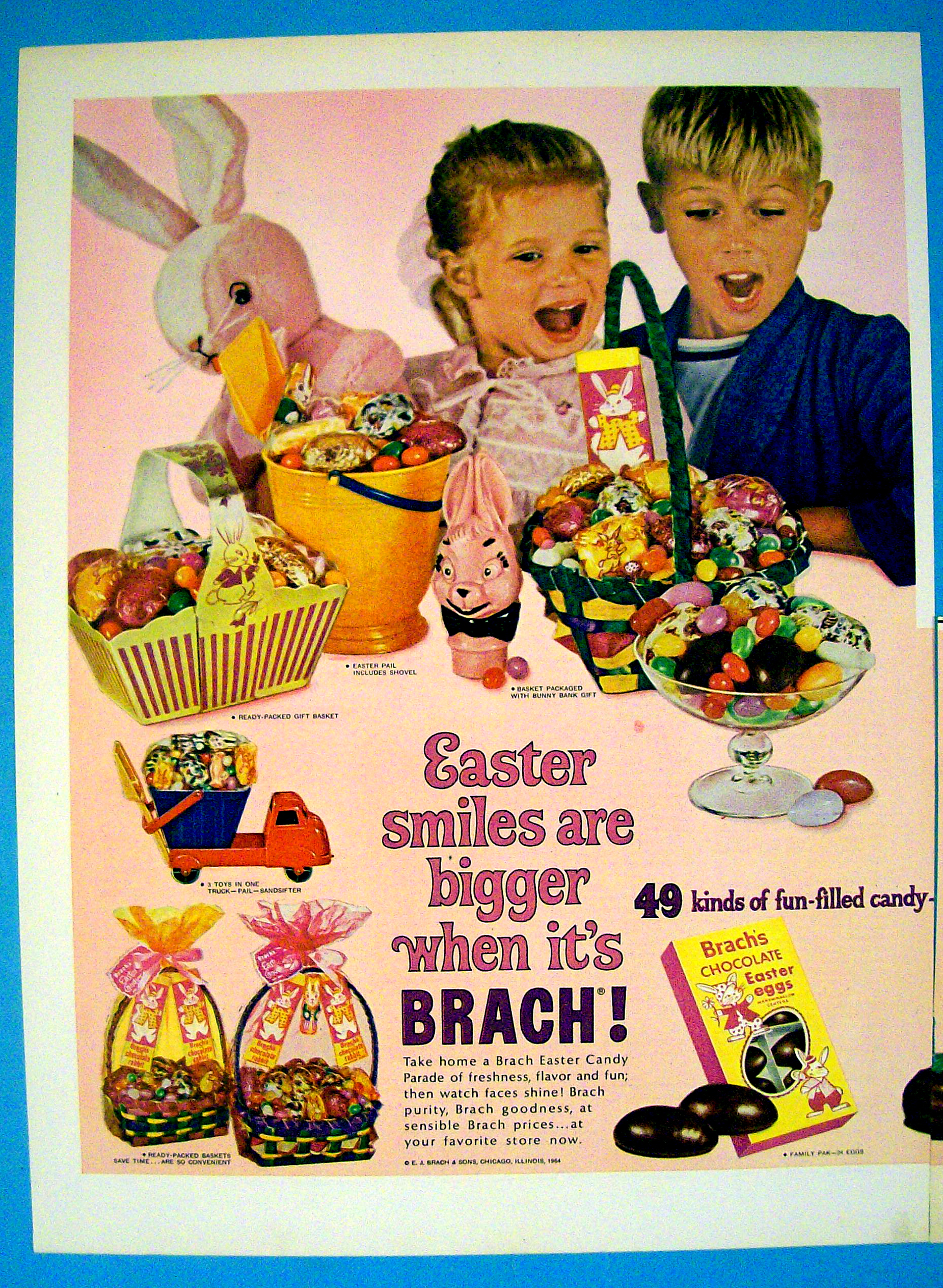1964 Brach's Easter Candy with Boy & Girl