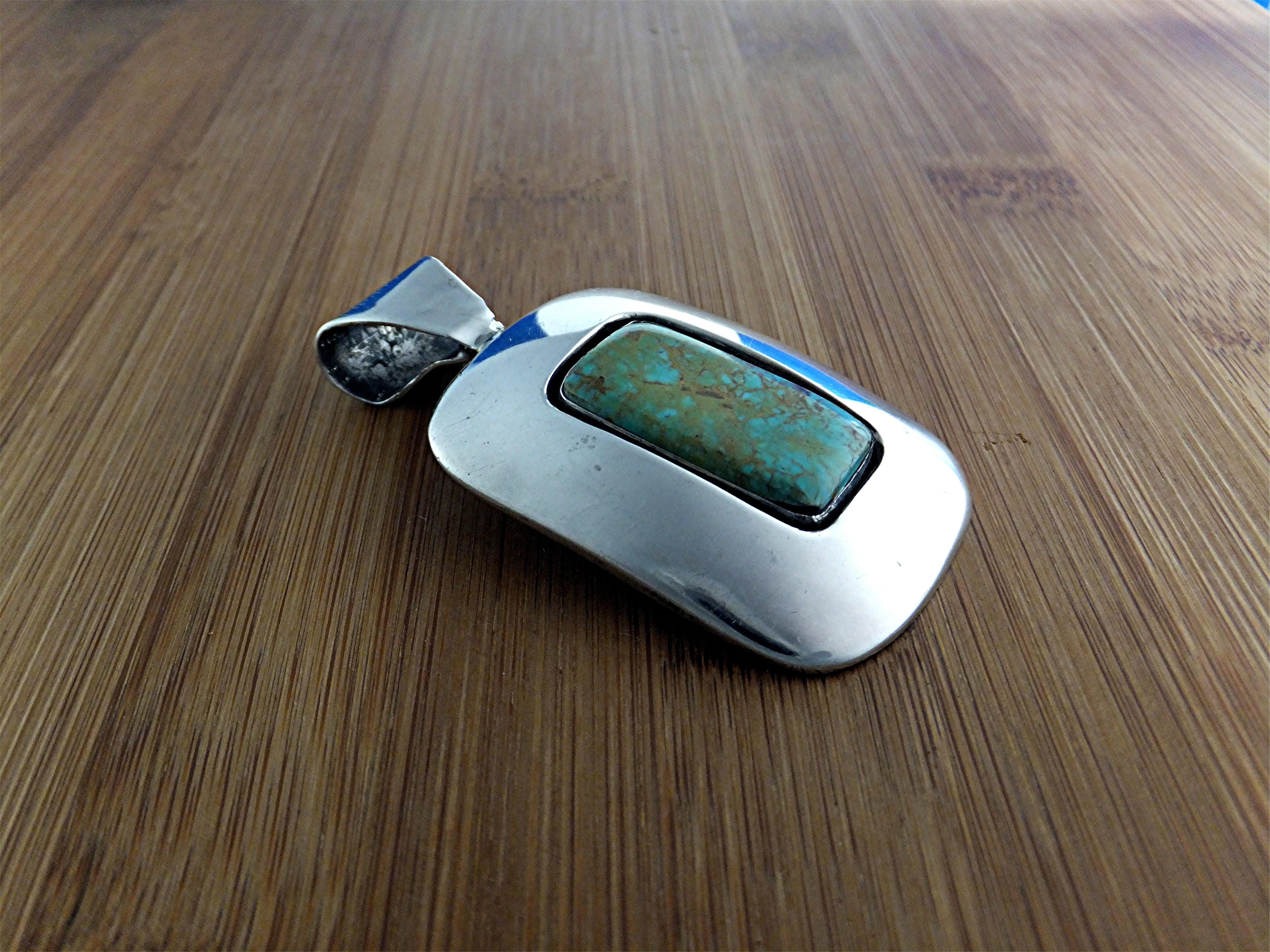 MARY RITA PADILLA Sterling Silver Turquoise Pendant