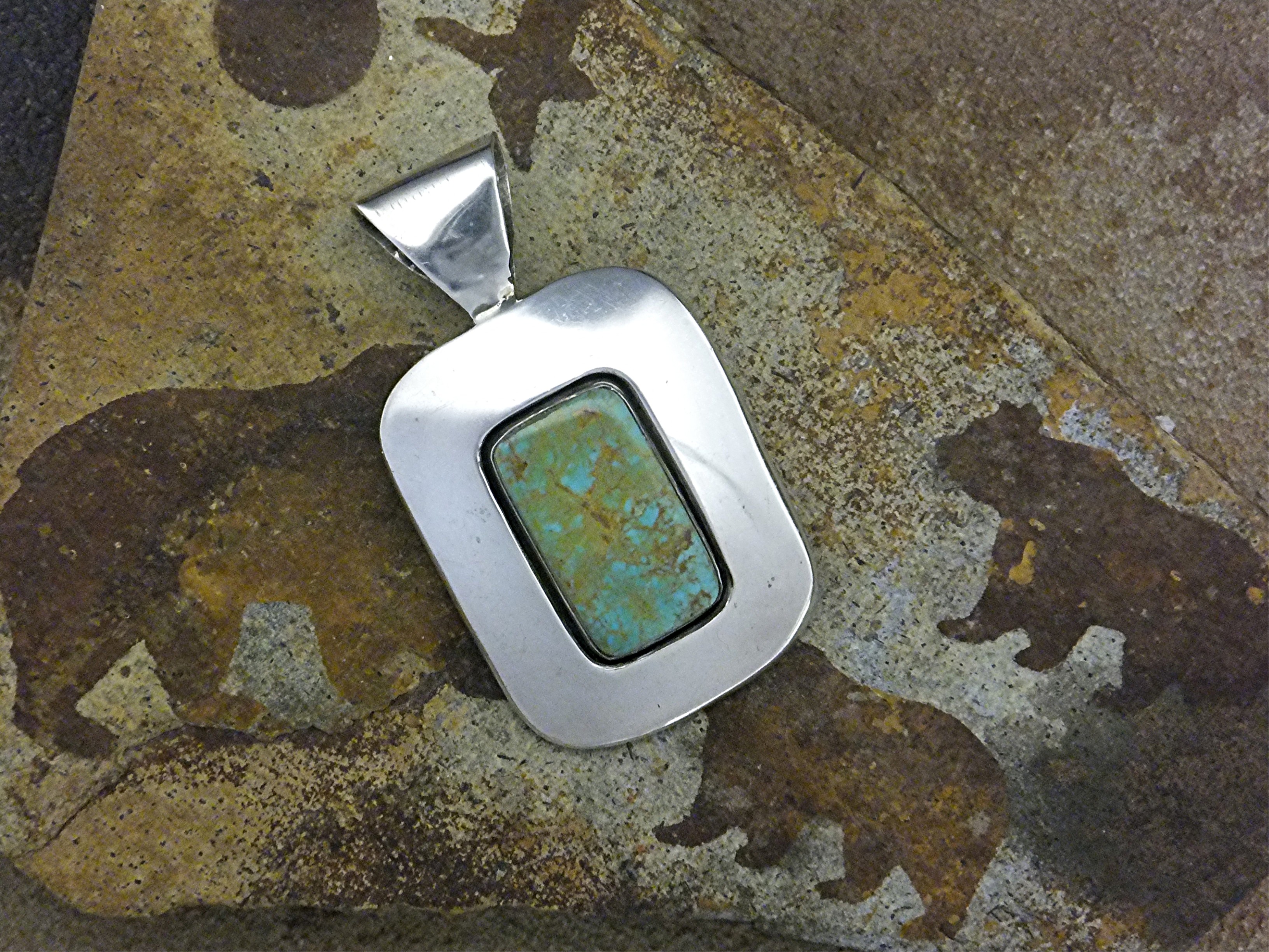 MARY RITA PADILLA Sterling Silver Turquoise Pendant