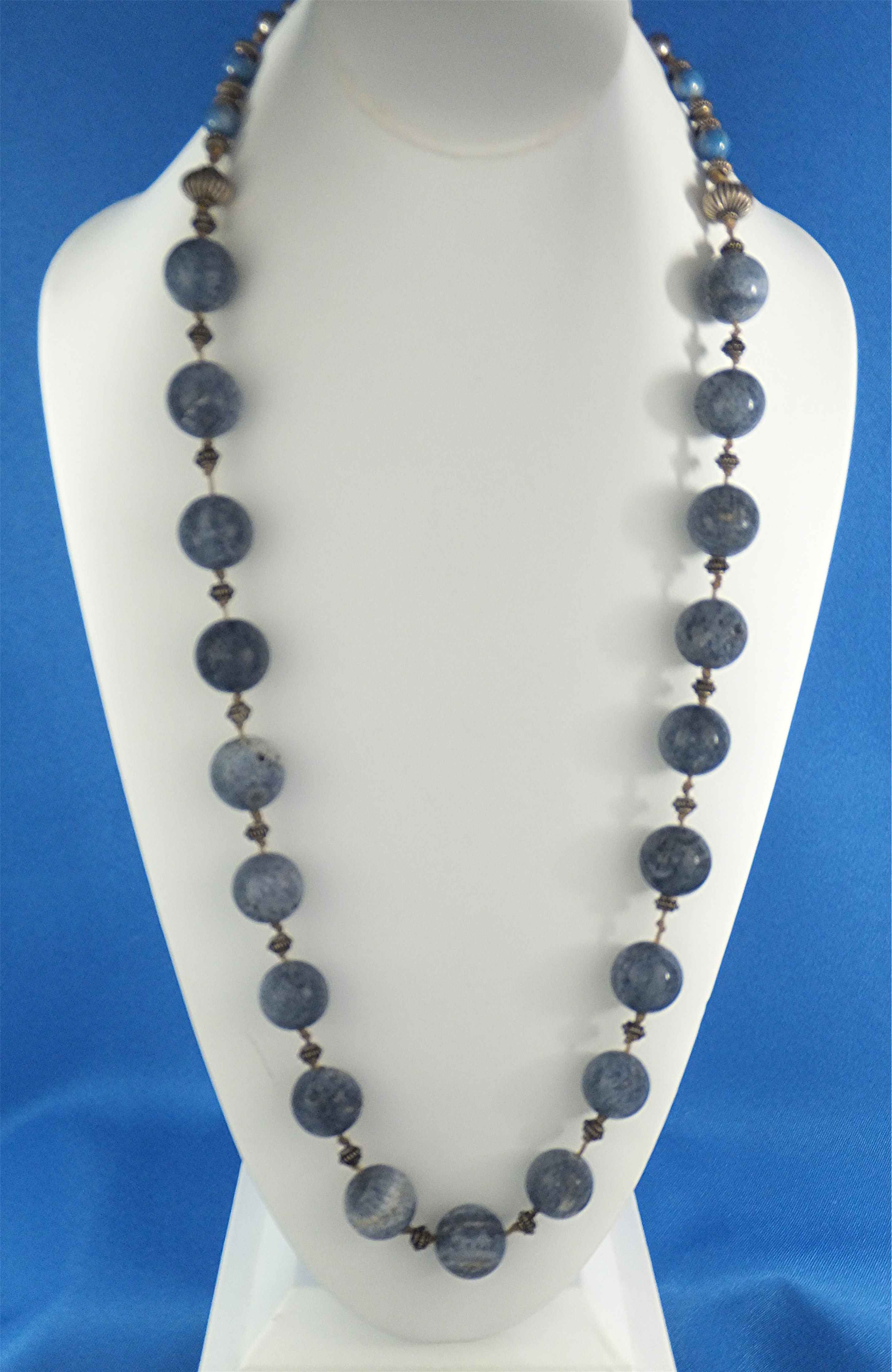 Silver Creations Blue Coral Sterling Silver Necklace