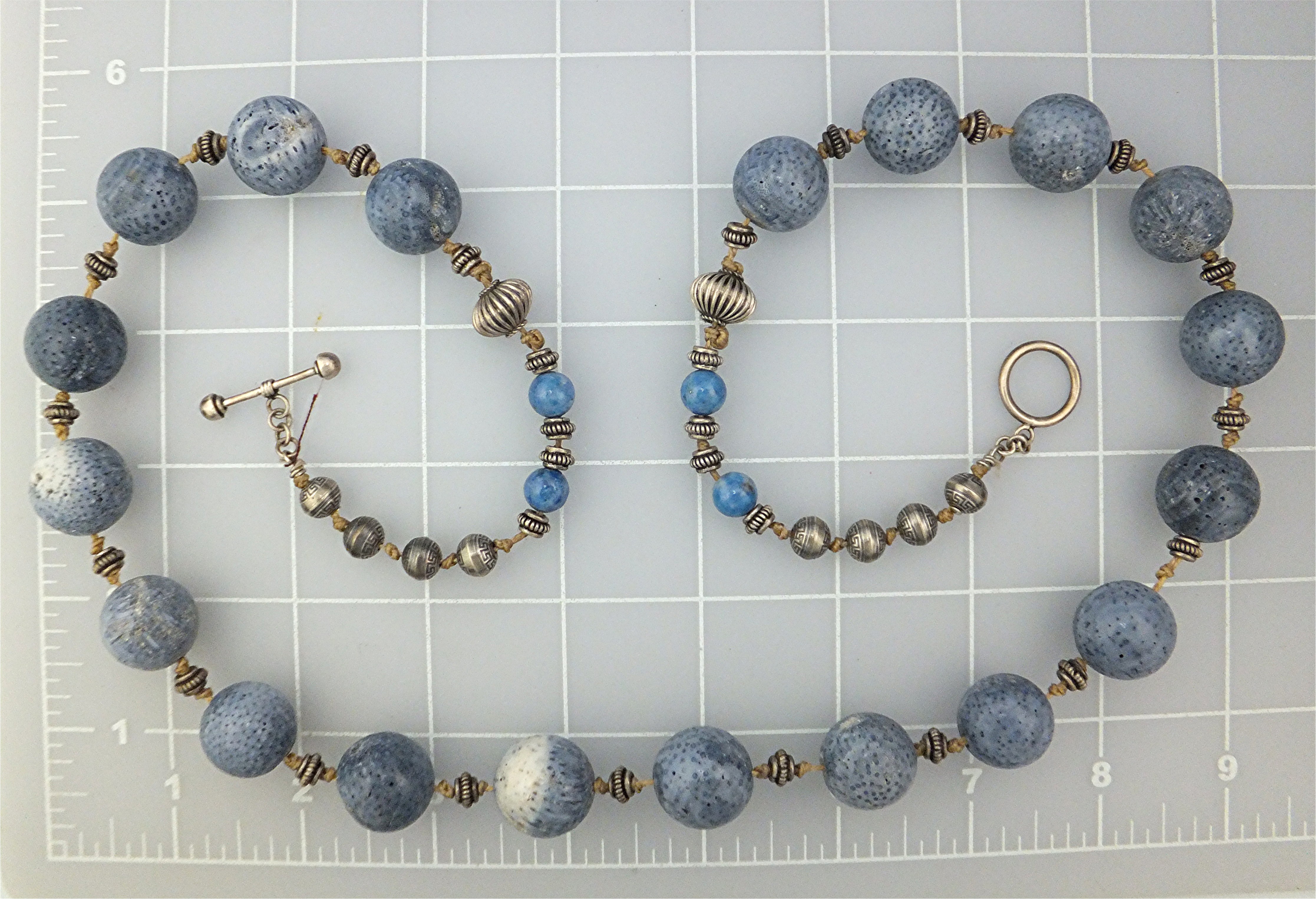 Silver Creations Blue Coral Sterling Silver Necklace