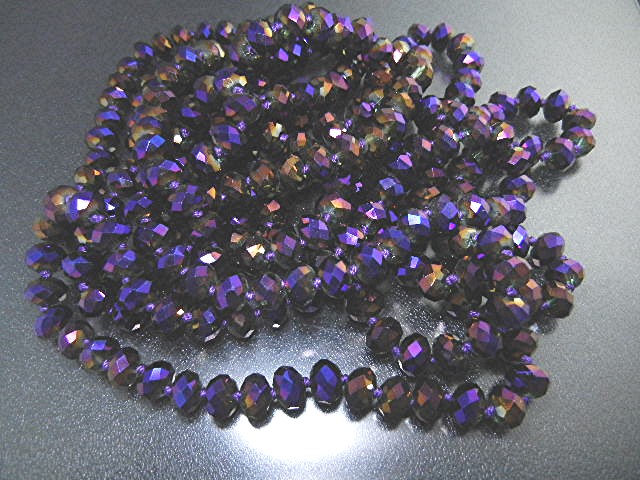 Crystal Purple Faceted Necklace 84 Inches