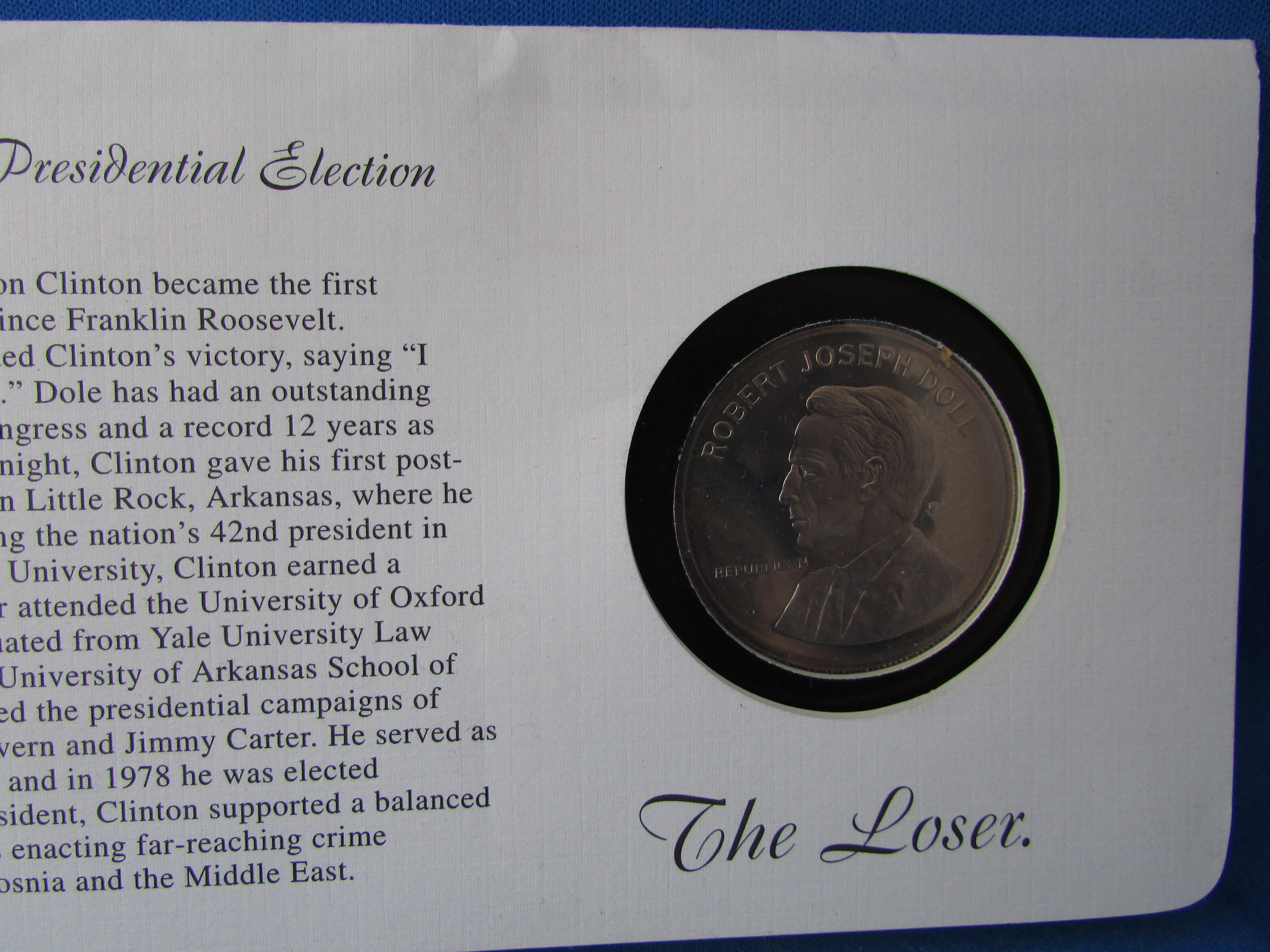 Clinton/Dole Winner/Loser Coin