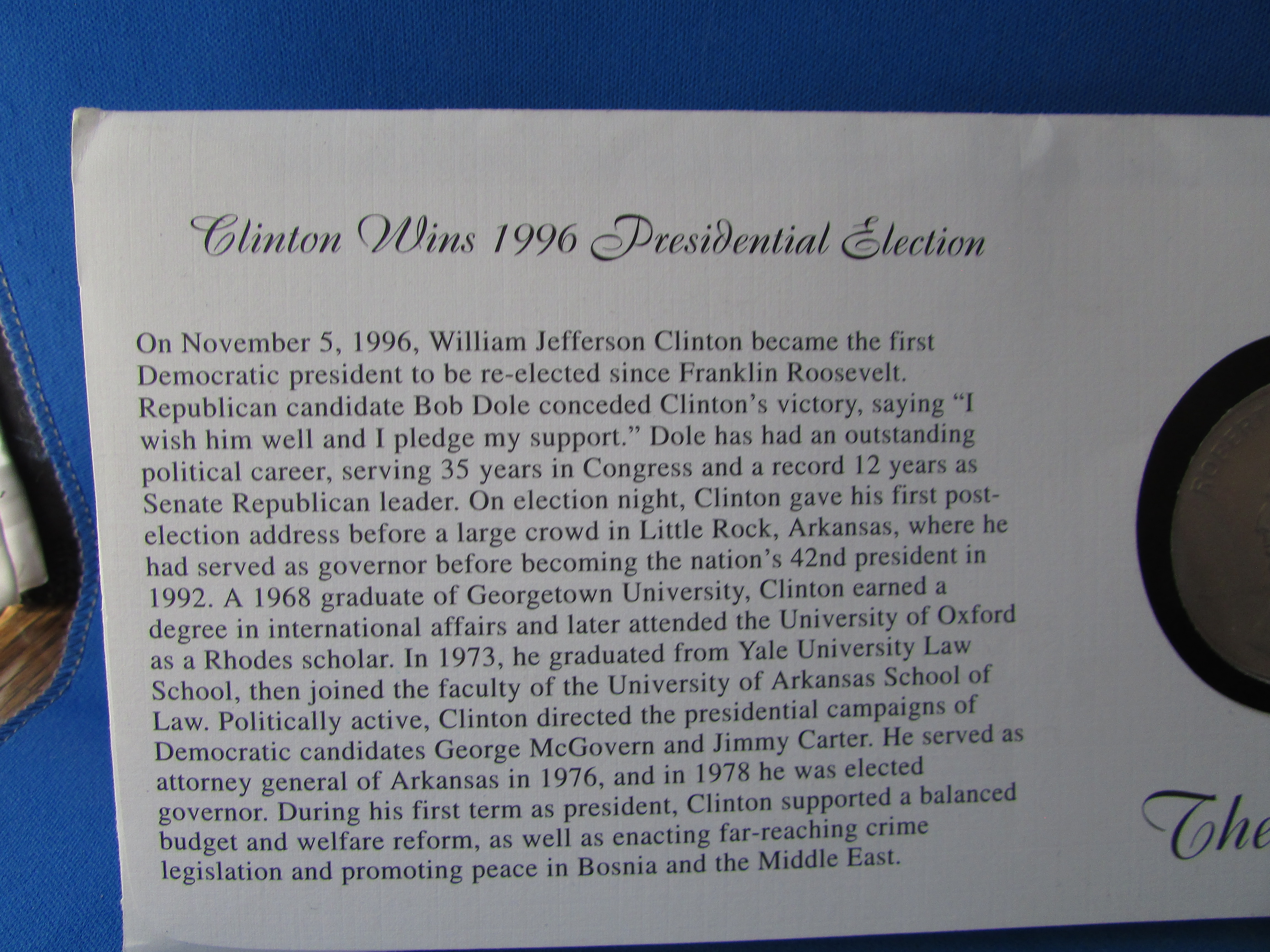 Clinton/Dole Winner/Loser Coin