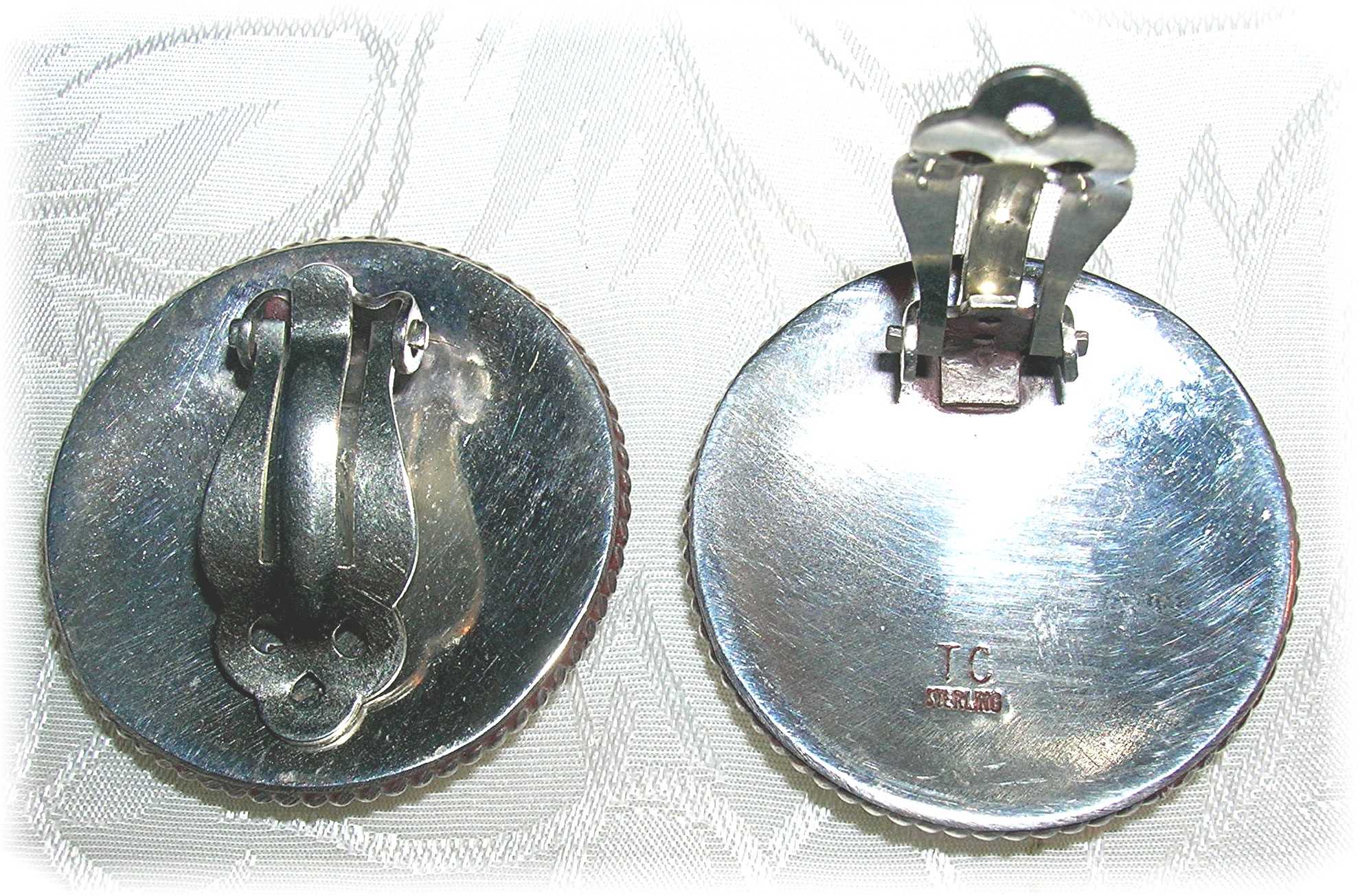 Thomas Charlie Navajo Sterling Silver Clip Earrings