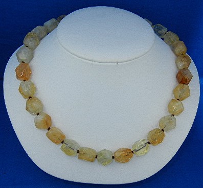Citrine Faceted Sterling Silver Necklace