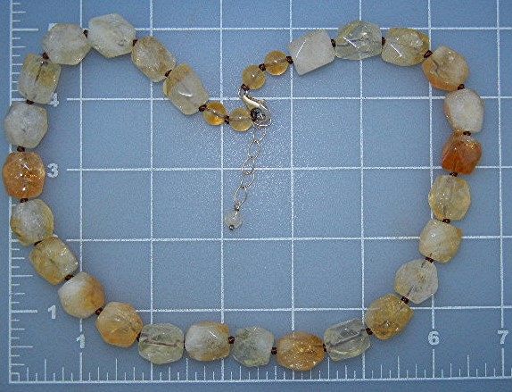 Citrine Faceted Sterling Silver Necklace