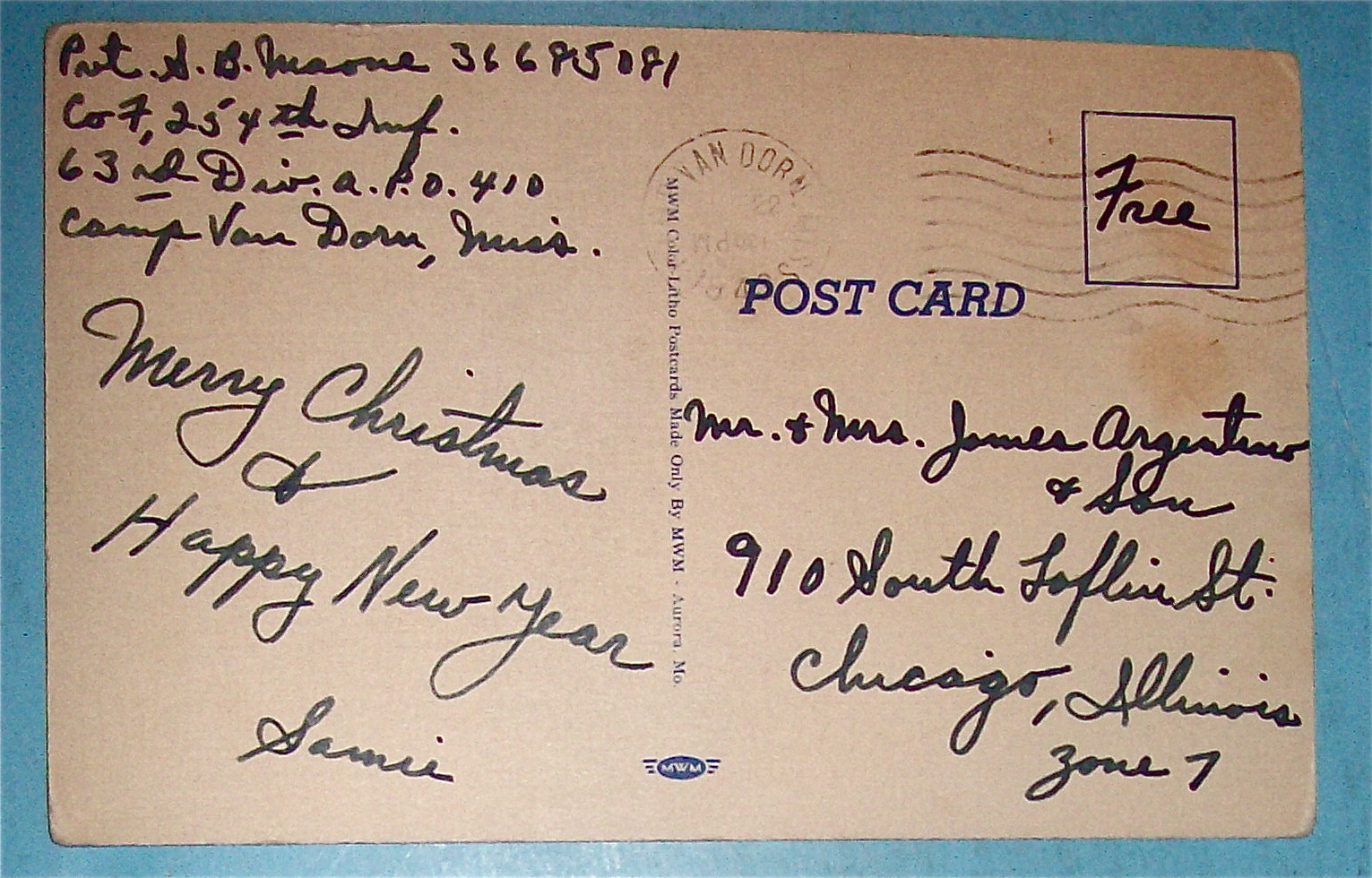 Military Men Marching with Arms Crossed Postcard