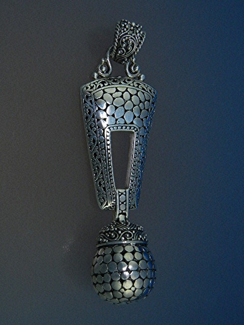 Sarda Sterling Silver Dots Large Pendant From Bali